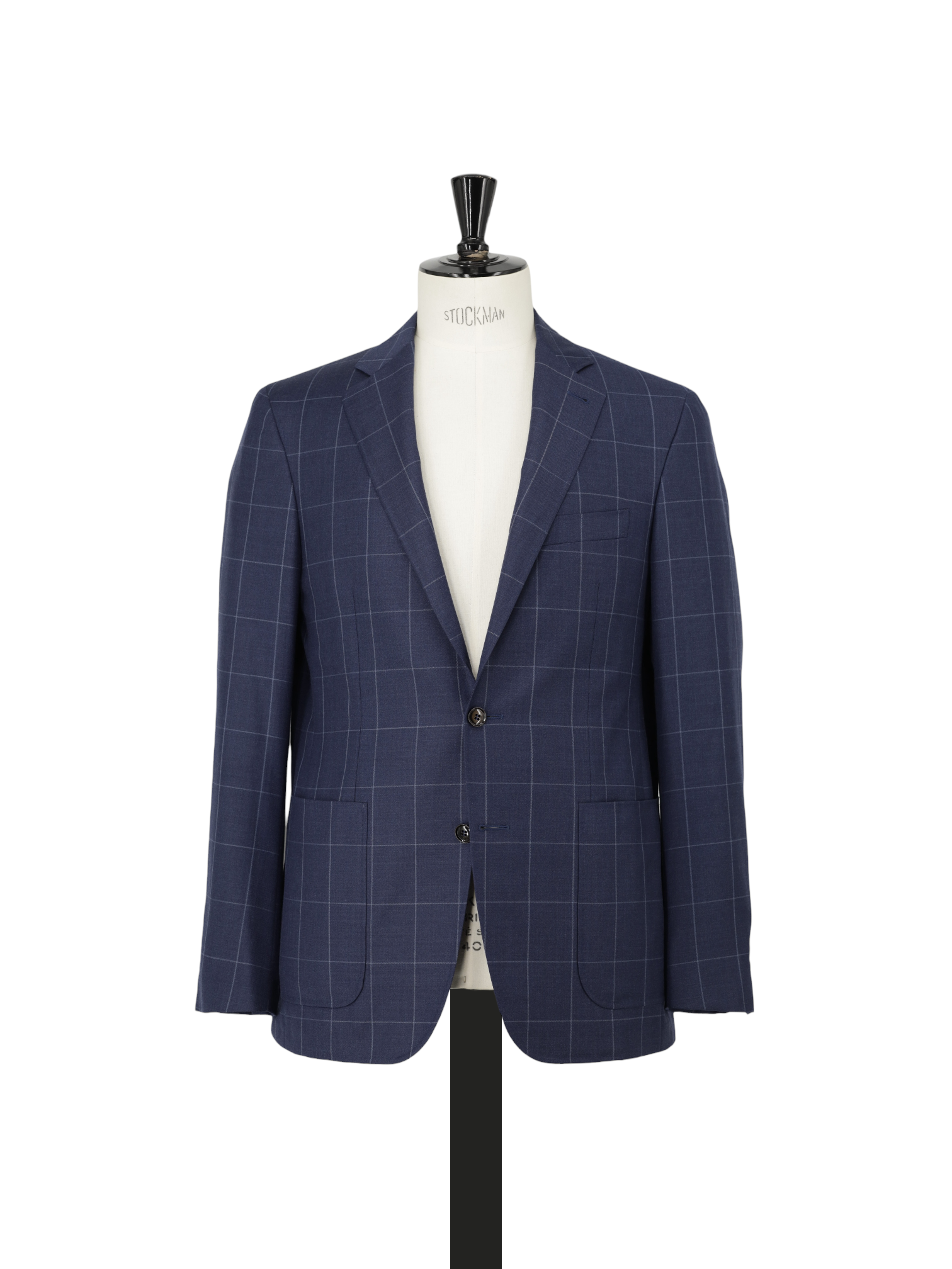 Canali Dark Blue Fine-Wool Windowpane Jacket