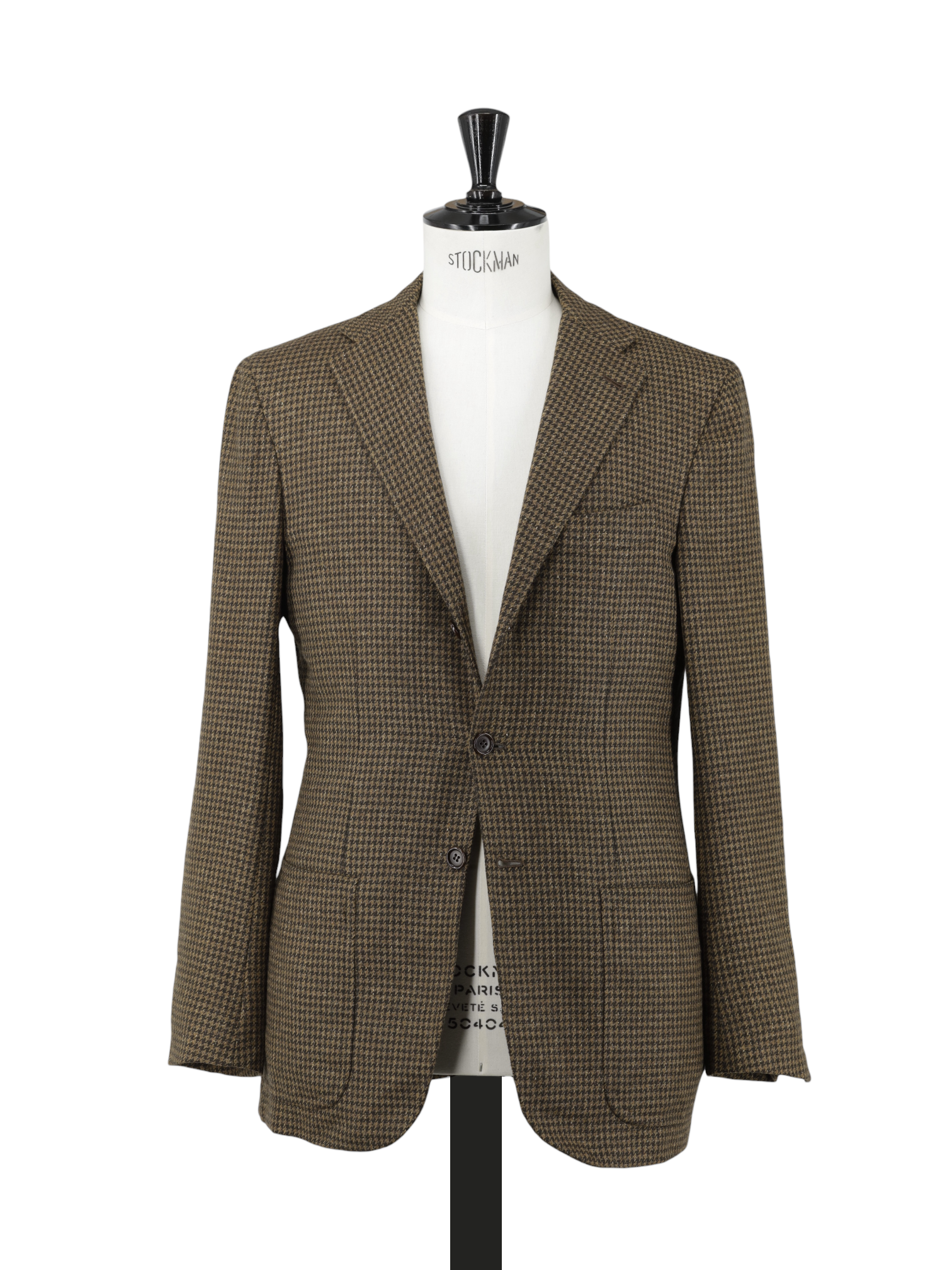 Kiton Golden Brown Pure-Wool Pied de Poule Jacket