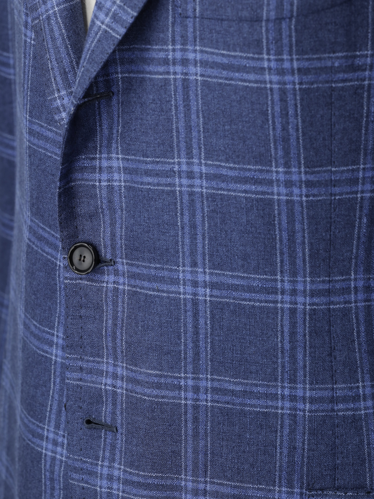 Cesare Attolini Blue Silk & Cashmere Windowpane Jacket