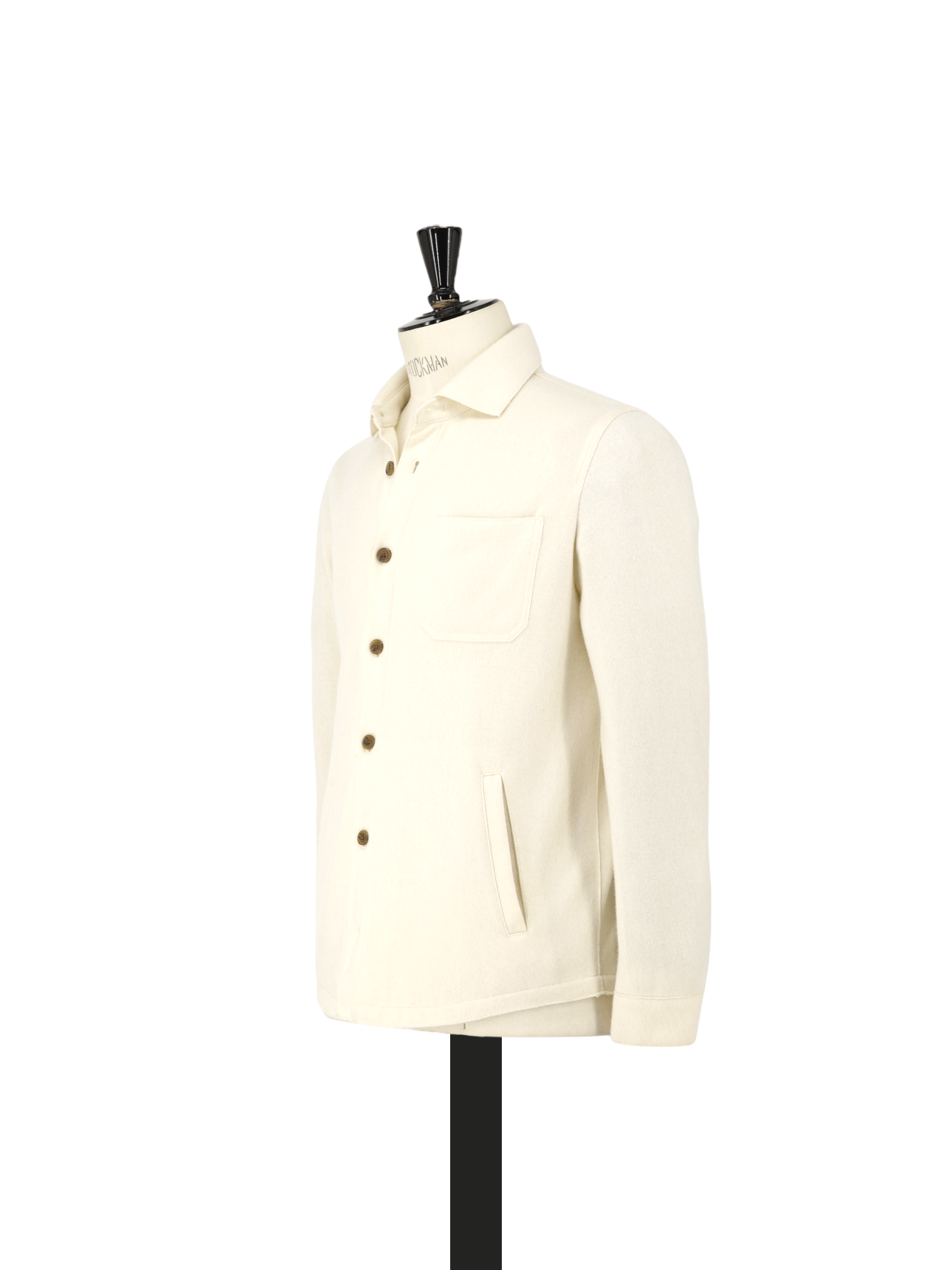 Maurizio Baldassari Creme Pure Cashmere Felt Solferino Overshirt