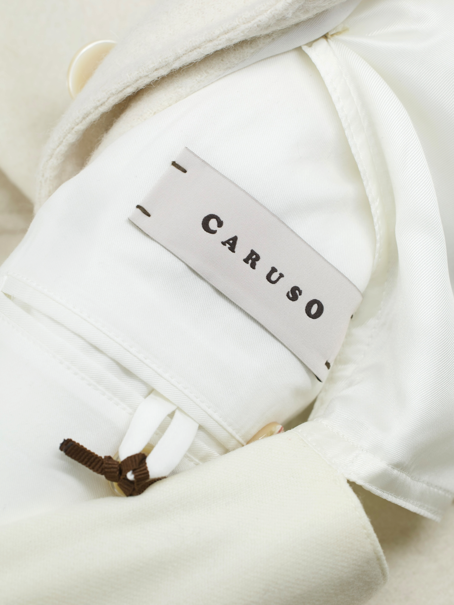 Caruso Offwhite Baby Alpaca, Wool & Stretch Overshirt Coat