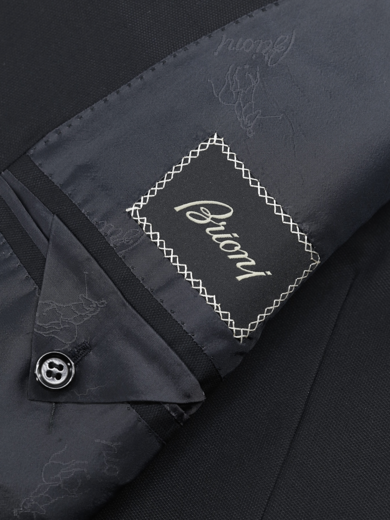 Brioni Black Cashmere & Silk Pinpoint Senato Suit