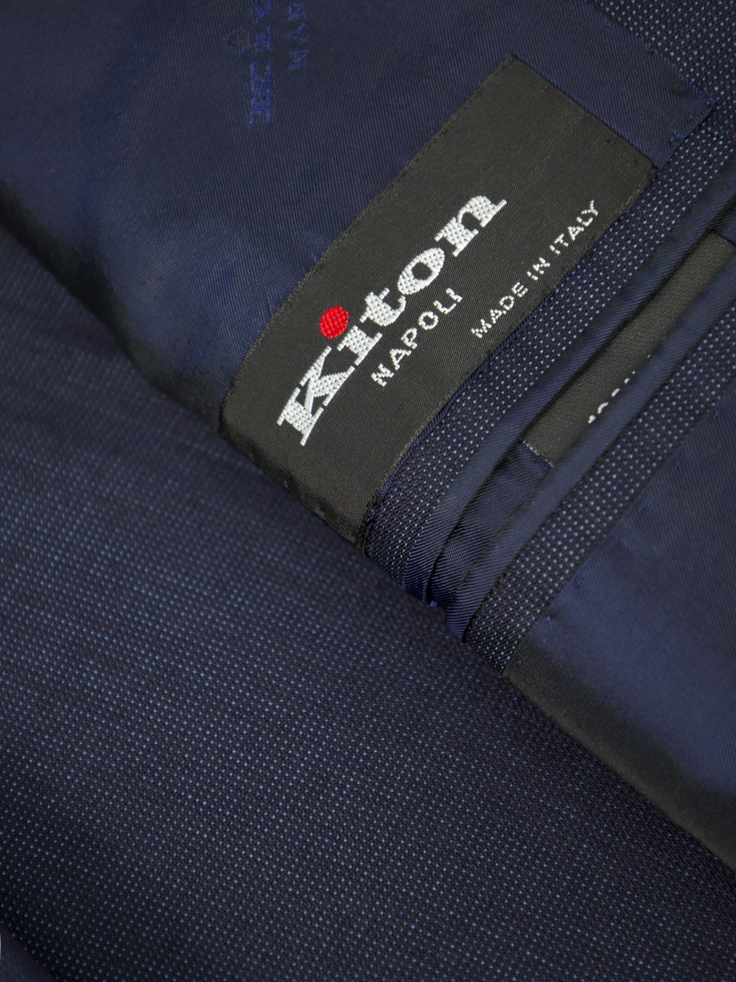 Kiton Blue Pin-Point Extrafine Wool Suit