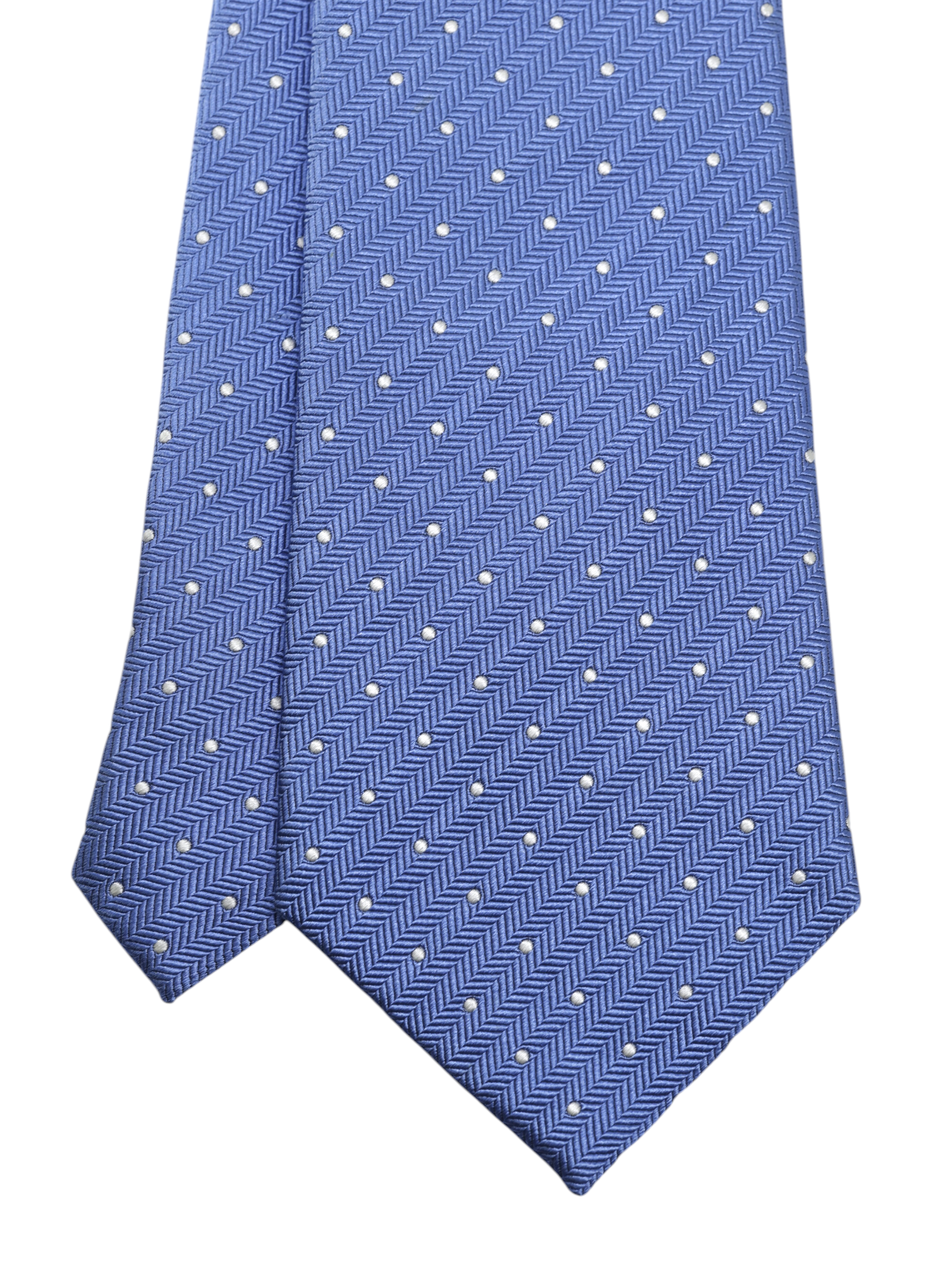 Turnbull & Asser Blue & White Silk Polkadot Tie