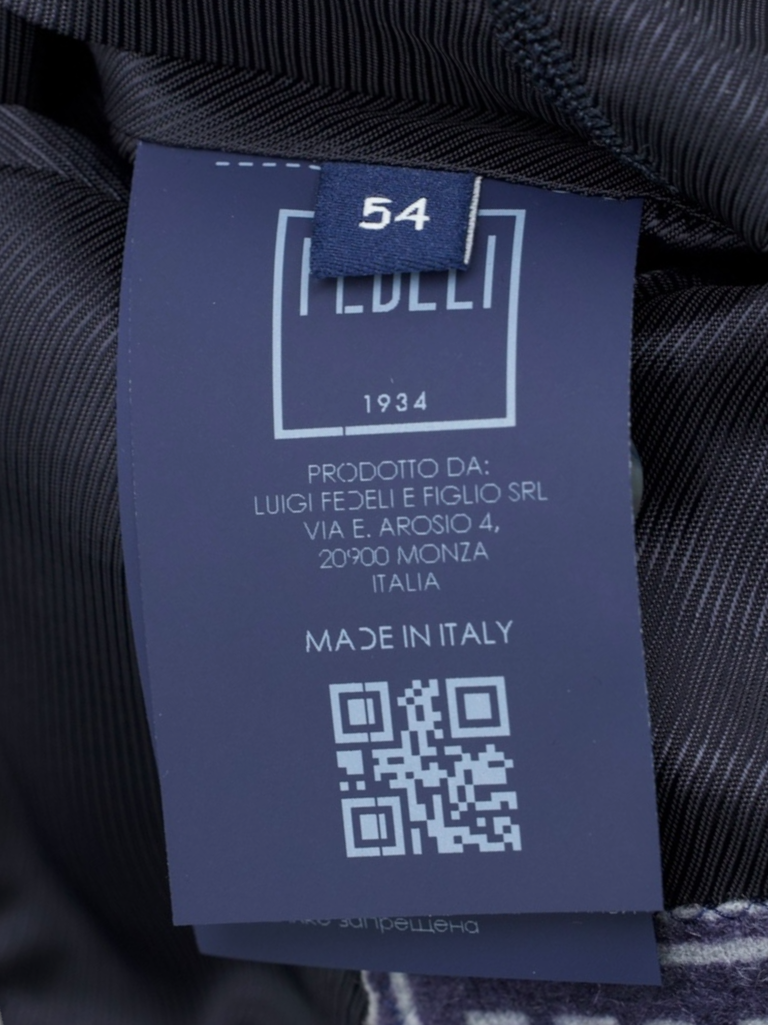 Fedeli Dark Blue Pure Cashmere Tubular-Collar "Damon" Jacket