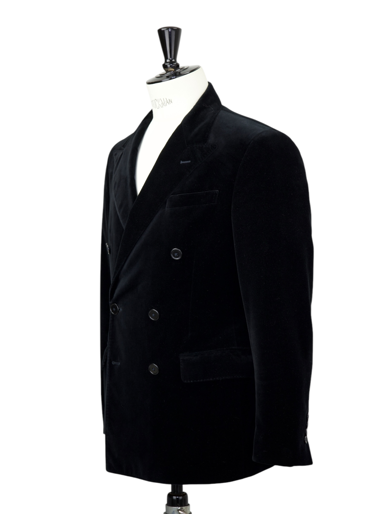 Ralph Lauren Black Cotton Velvet Double-Breasted Jacket