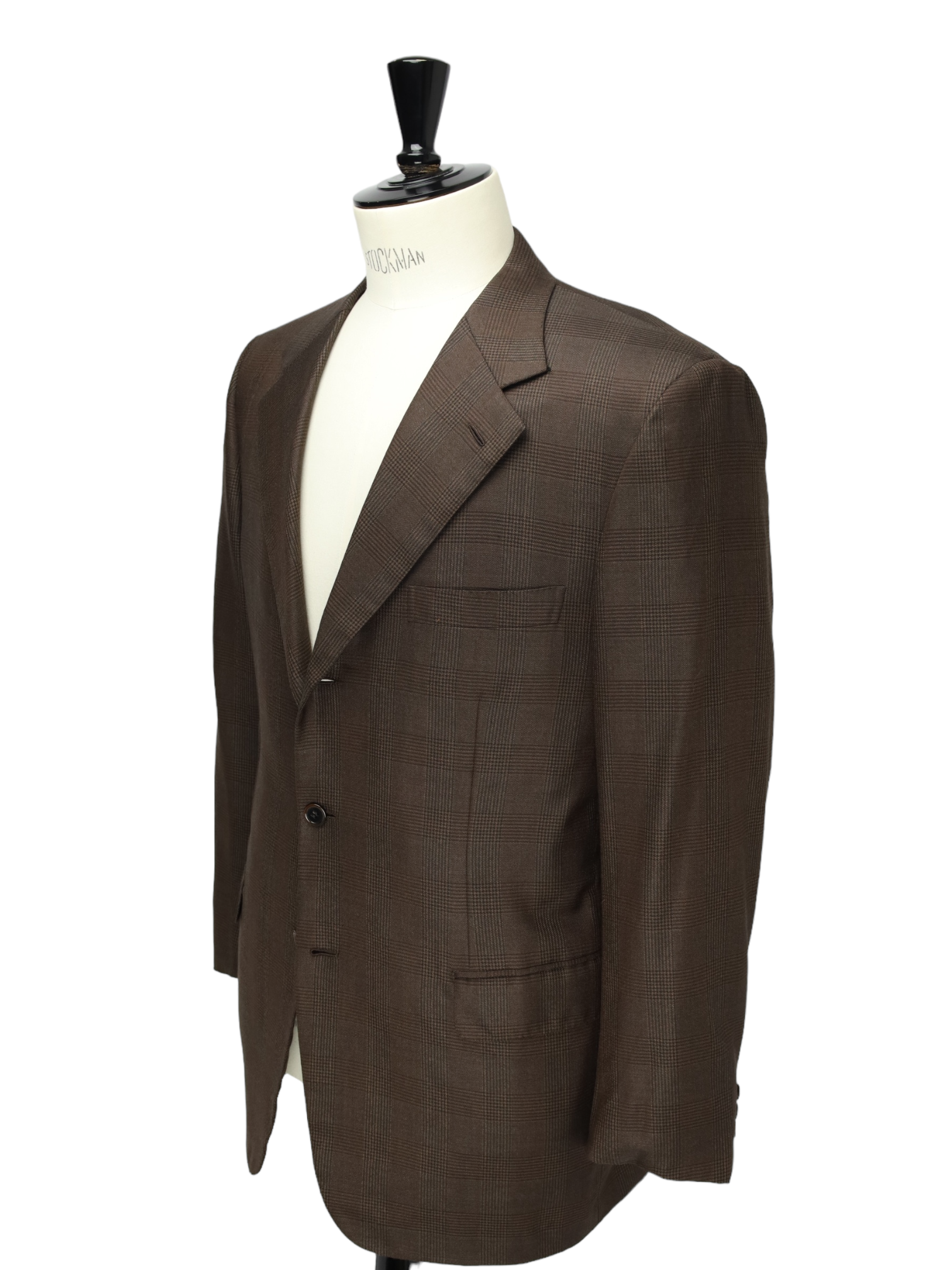 Brioni Castagne Brown Wool & Silk Glenplaid Jacket