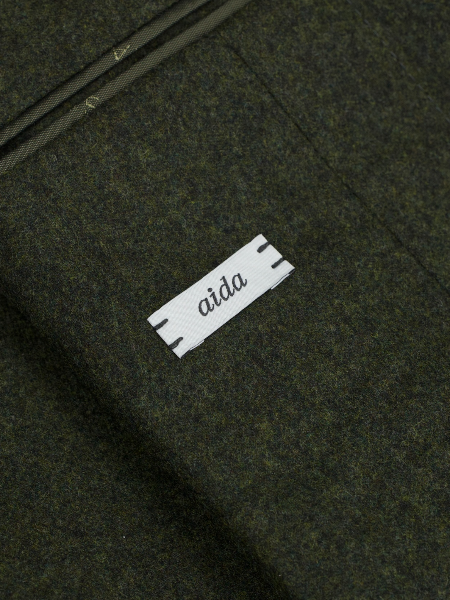 Caruso Olive Green Wool & Cashmere Flannel Aida Jacket