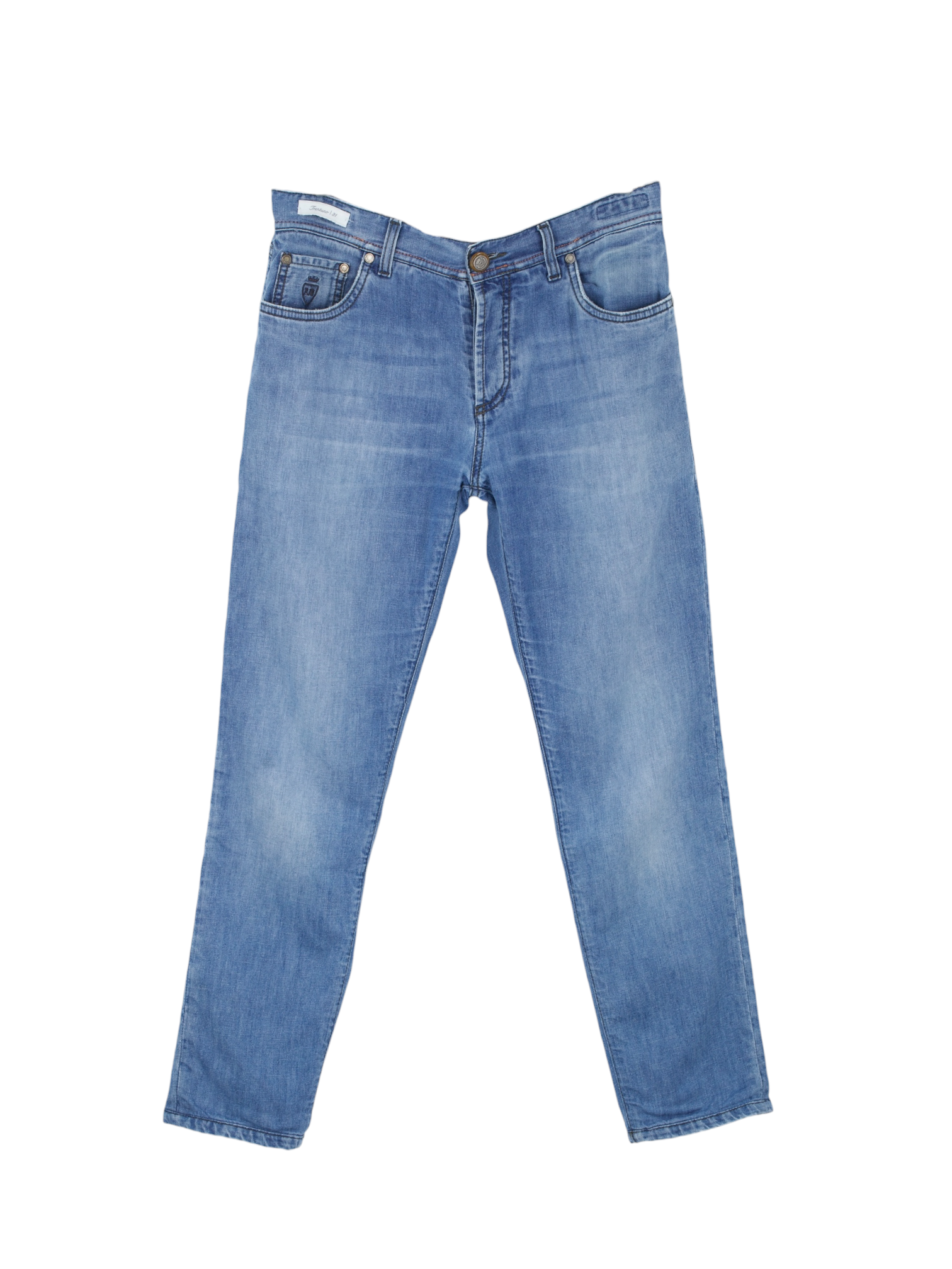 Richard J. Brown Light Blue Cotton, Linen & Stretch "Tokyo" Jeans