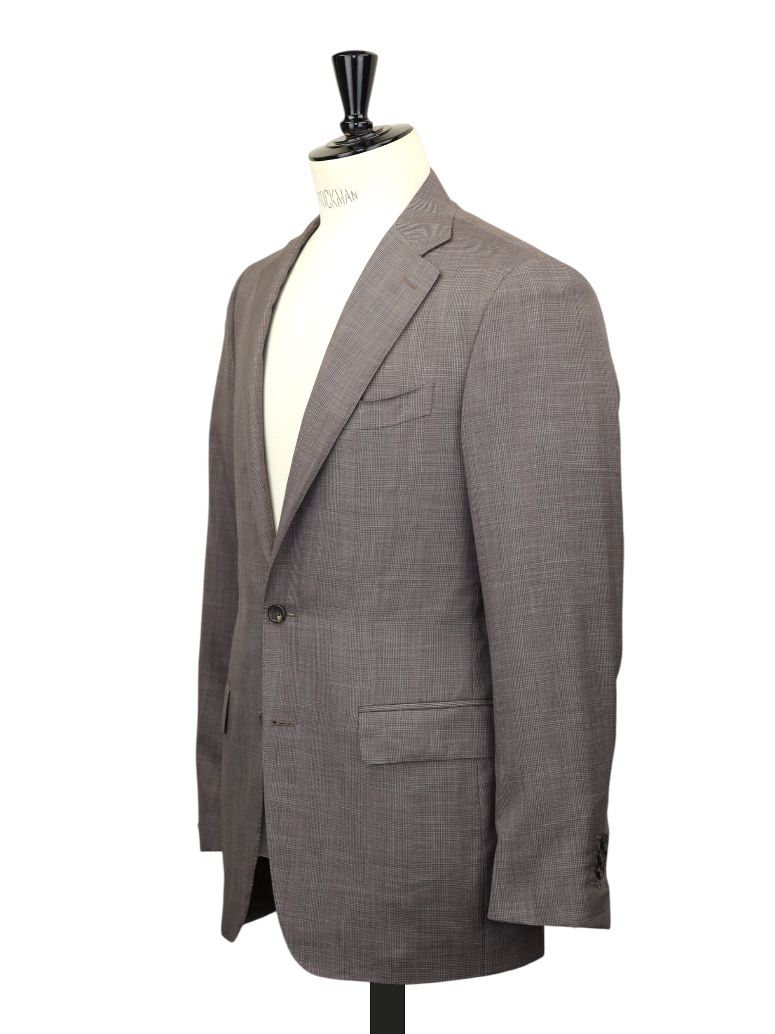 Canali Taupe Super 150's Wool & Silk Glenplaid Summer Suit + Extra Trousers