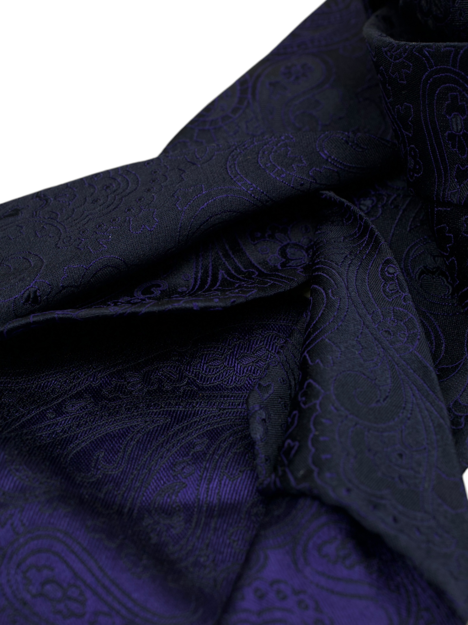 Kiton 5-Fold Navy Handrolled Silk Paisley Tie