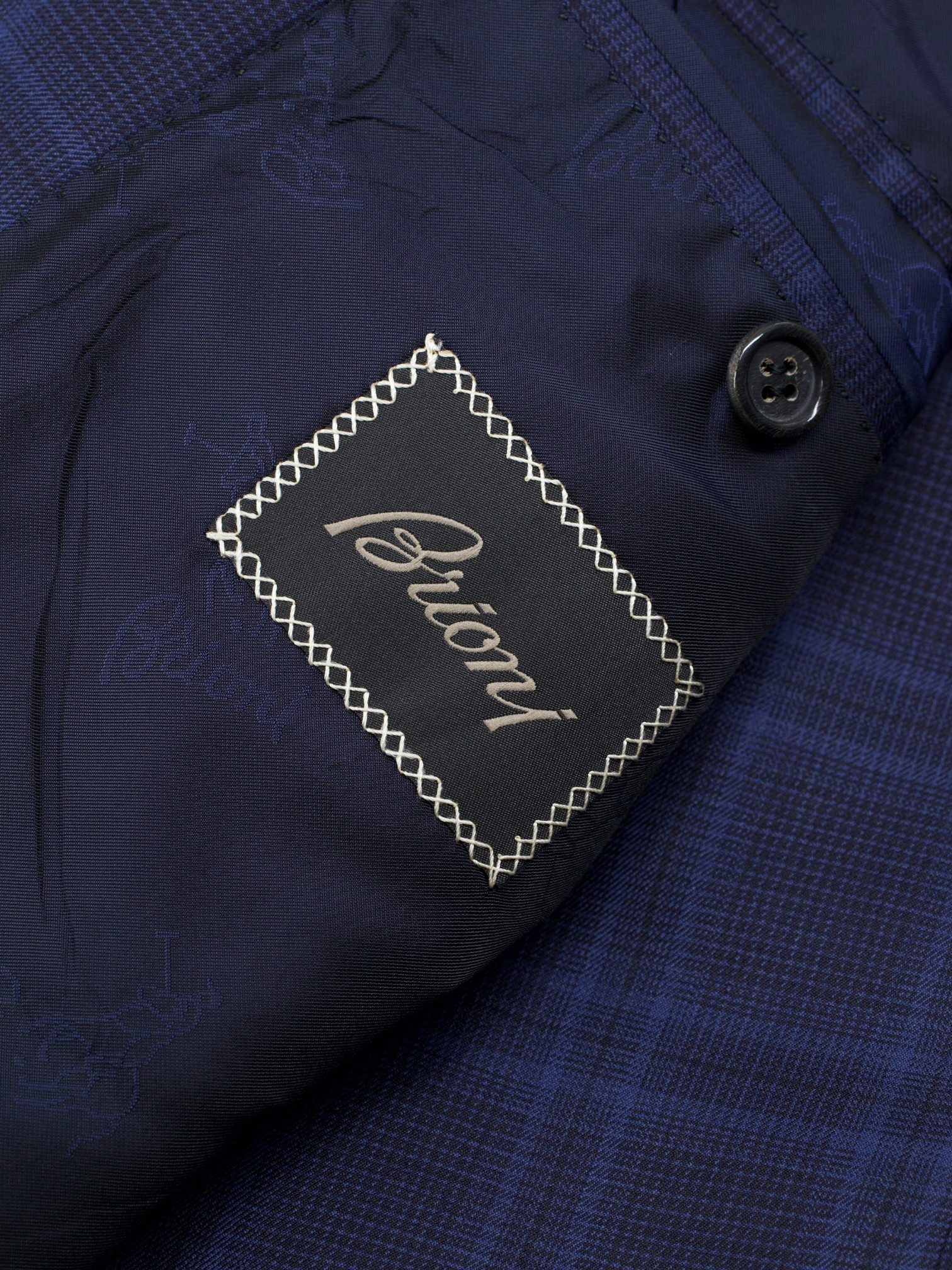 Brioni Dark Blue Fine-Wool Multi-Windowpane Brunico Suit