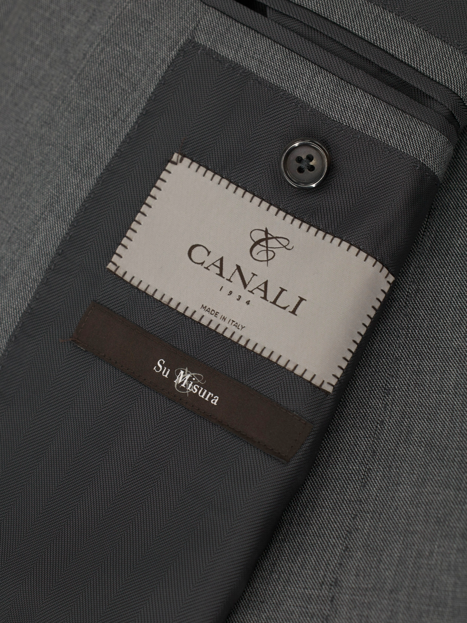 Canali Light Grey Fine-Wool Sharksin Suit