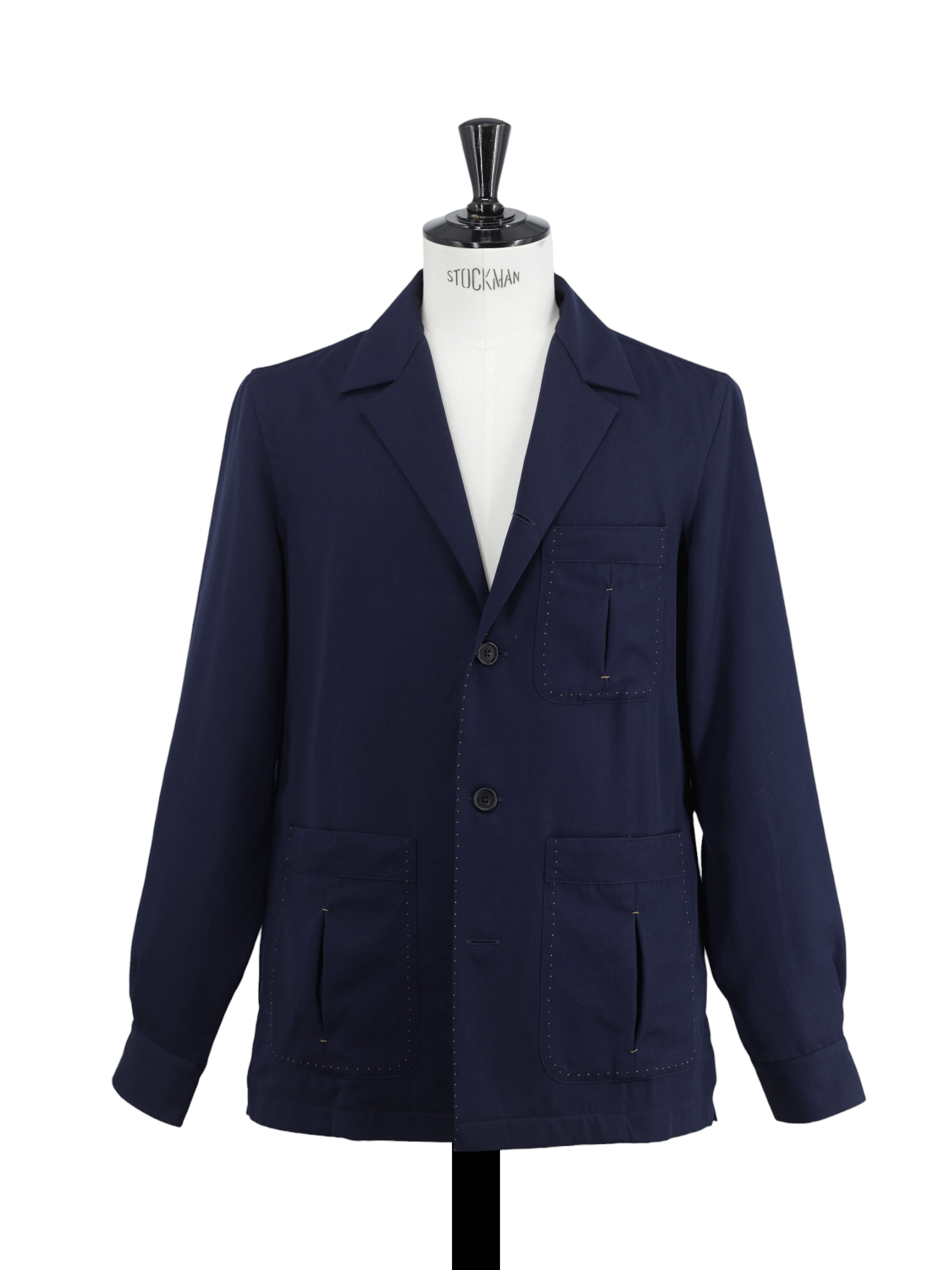 100 Hands Navy Hardy Minnis Fresco-Wool Contrast-Stitched Traveller Jacket