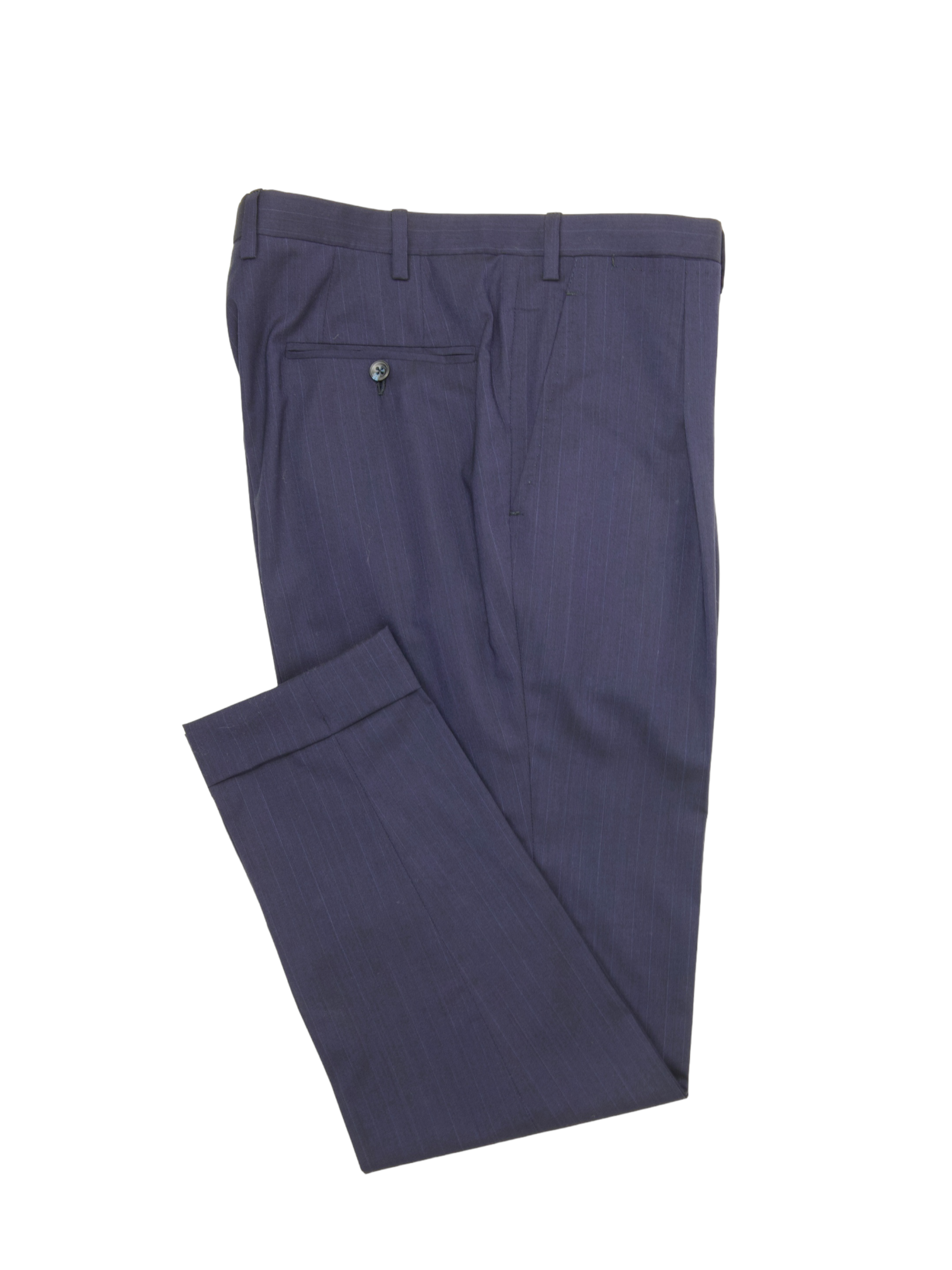 Kiton Navy 14-Micron Natural Stretch Pinstripe Suit