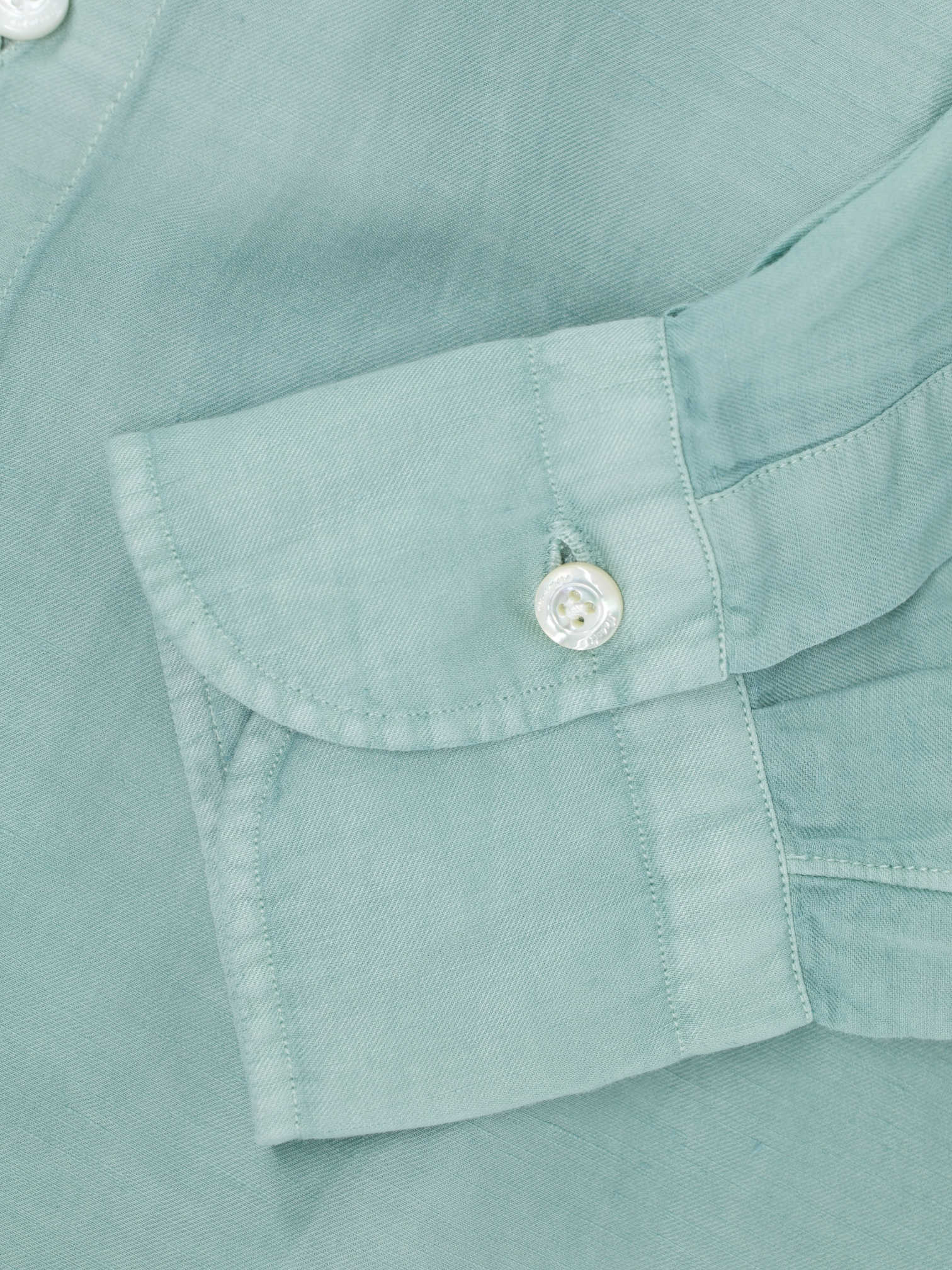 Finamore Mint Green Linen & Cotton "Carlo RIva" Summer Shirt