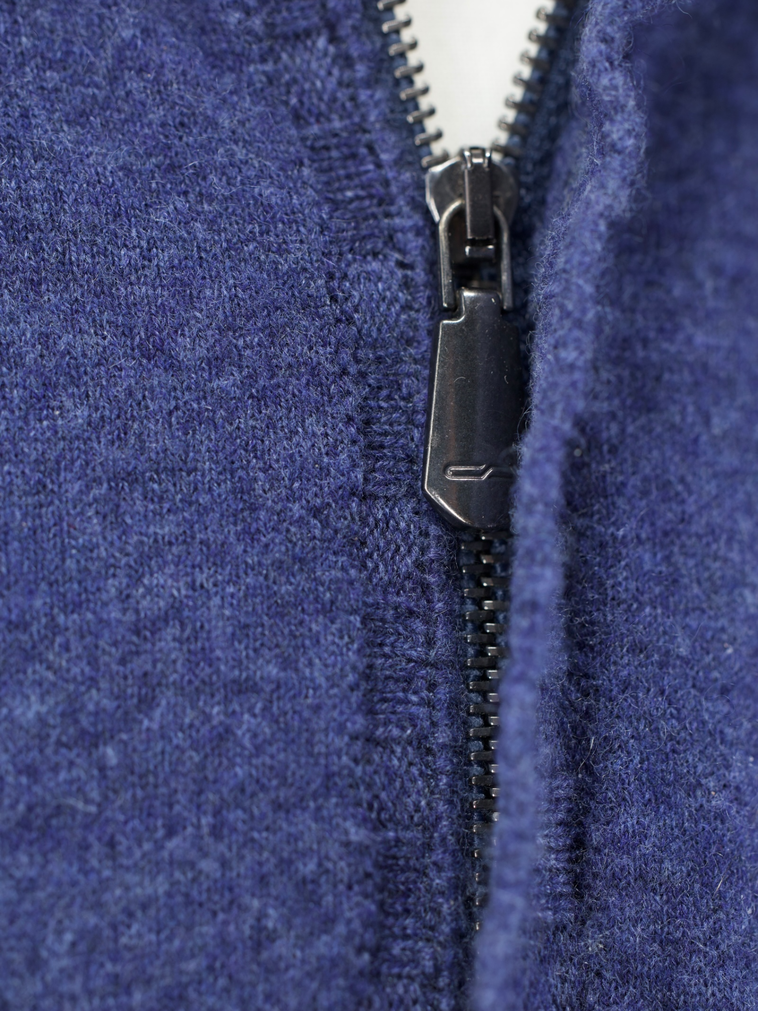 Cesare Attolini Steel Blue Duvet-Cashmere Half-Zip Sweater