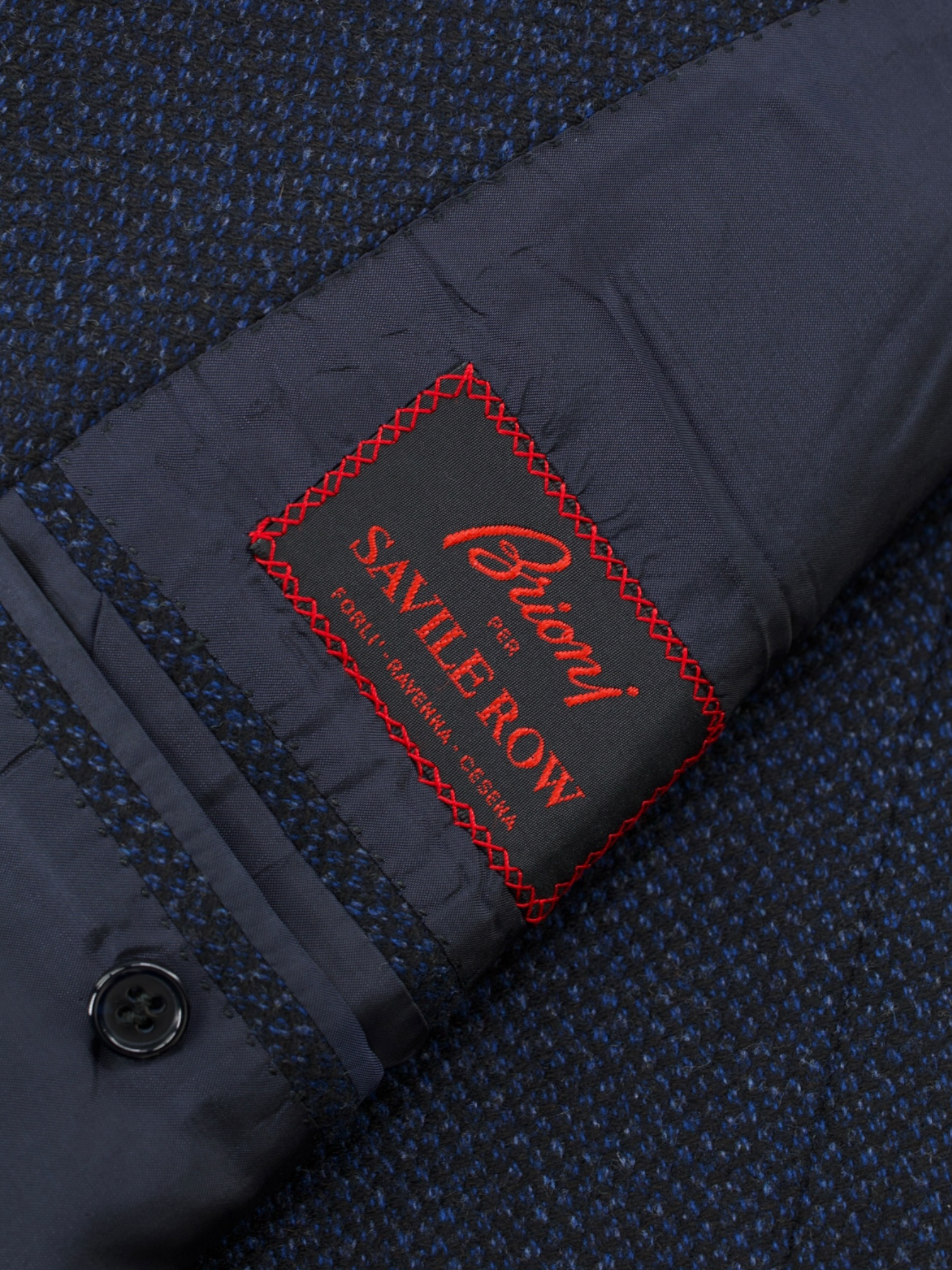 Brioni Dark Blue Wool & Cashmere Micro-Pattern Palatino Jacket