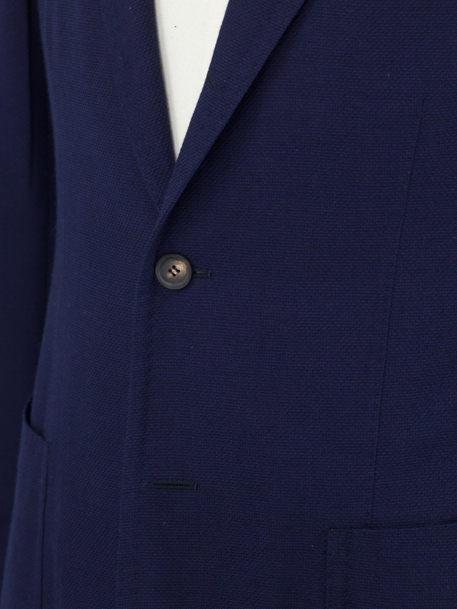 Stile Latino Navy Wool Serge-Weave Blazer Jacket