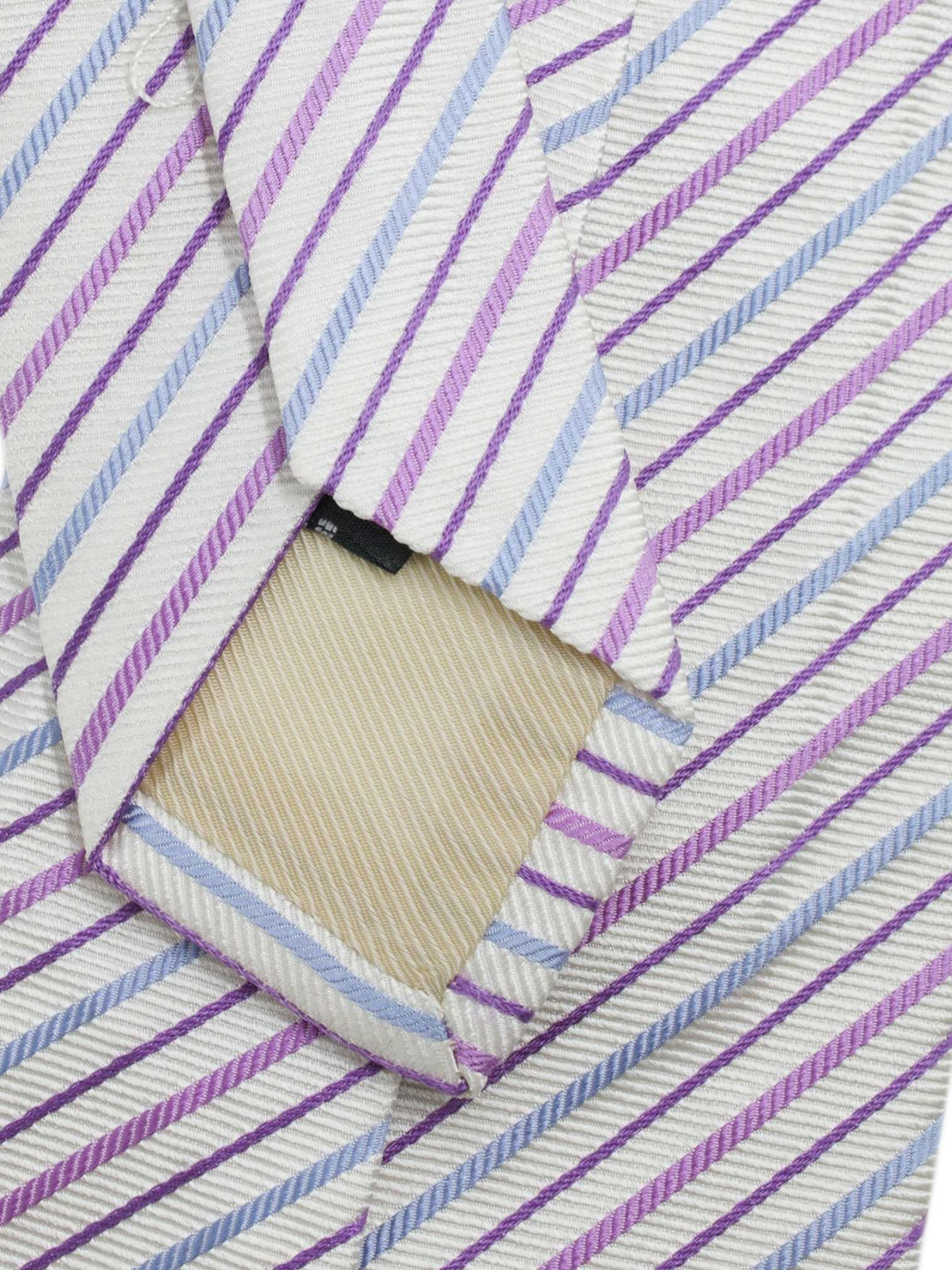 Luigi Borrelli 5-Fold White & Multicolor Jacquard Striped Tie