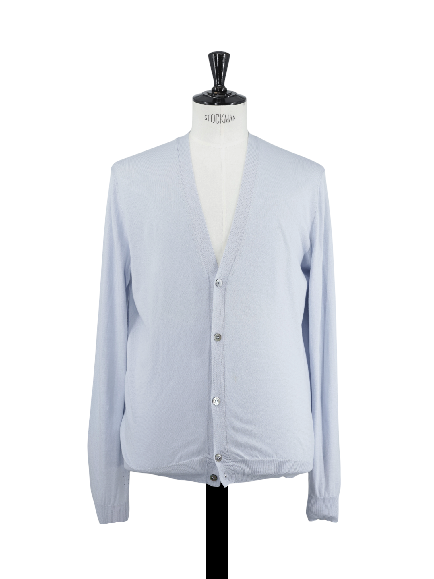 Cesare Attolini Baby Blue Pure Sea-Island Cotton Cardigan