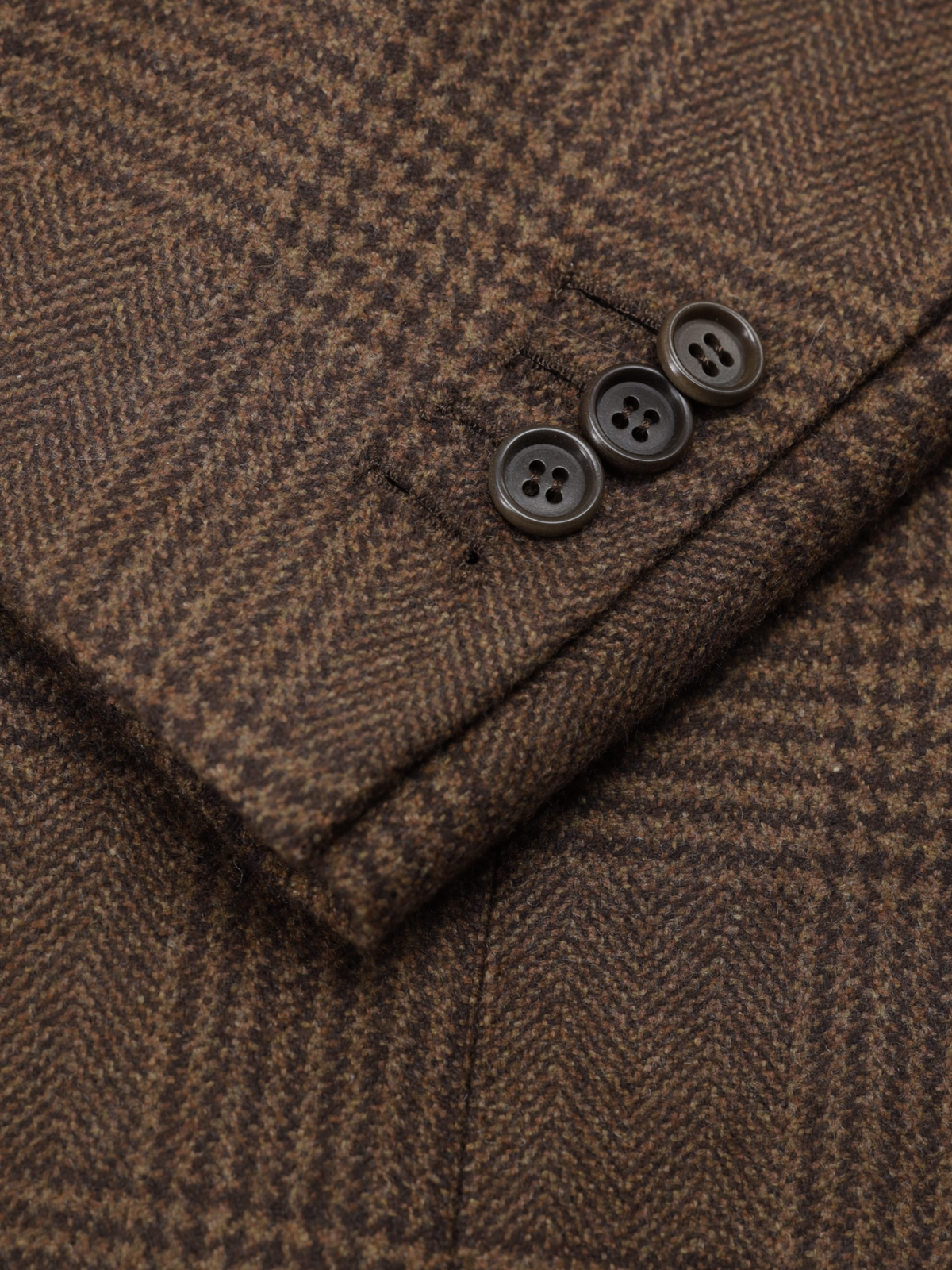 Kiton Brown Pure Plushy-Cashmere Prince of Wales Winter Suit