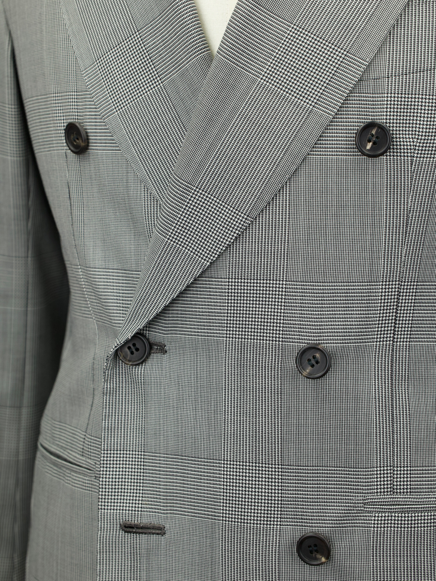 Orazio Luciano & Ambrosi Grey Double-Breasted Prince of Wales Suit