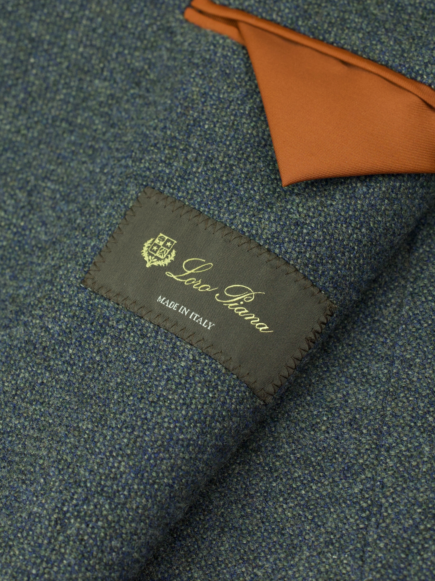 Loro Piana Steel Grey Cashmere, Wool & Stretch Bicolor Micro-Pattern Jacket