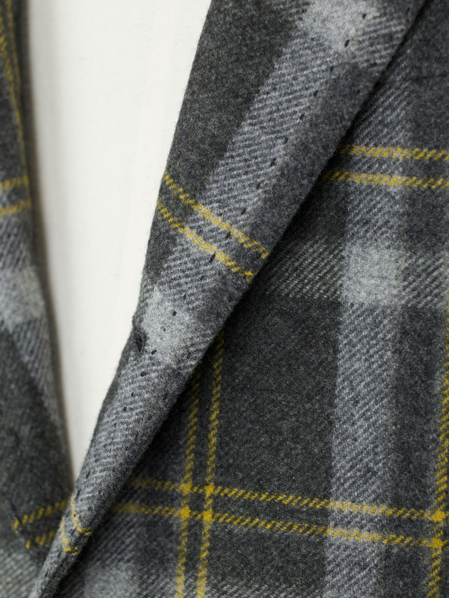 Cesare Attolini Grey & Sunflower Yellow Wool-Flannel Tartan Jacket