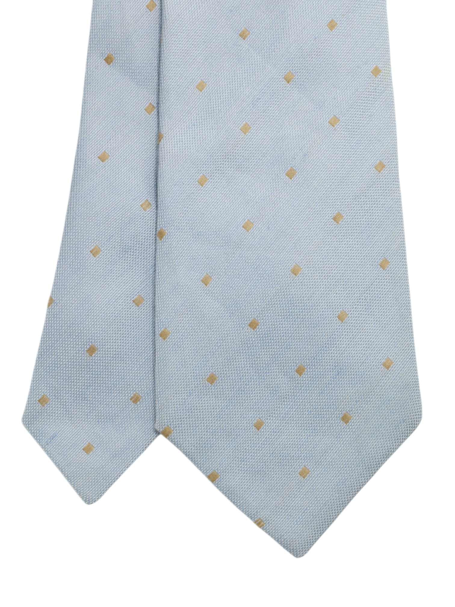 Corneliani Light Grey & Gold Vintage Silk Structured Pattern Tie