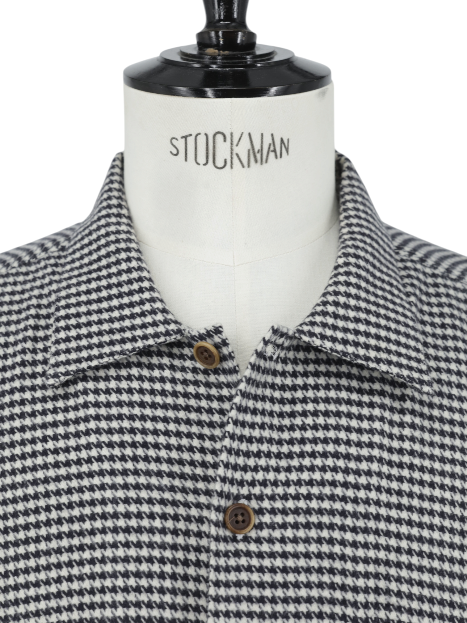 Borriello Black & White Heavyweight Cotton-Flannel Pied de Poule Overshirt