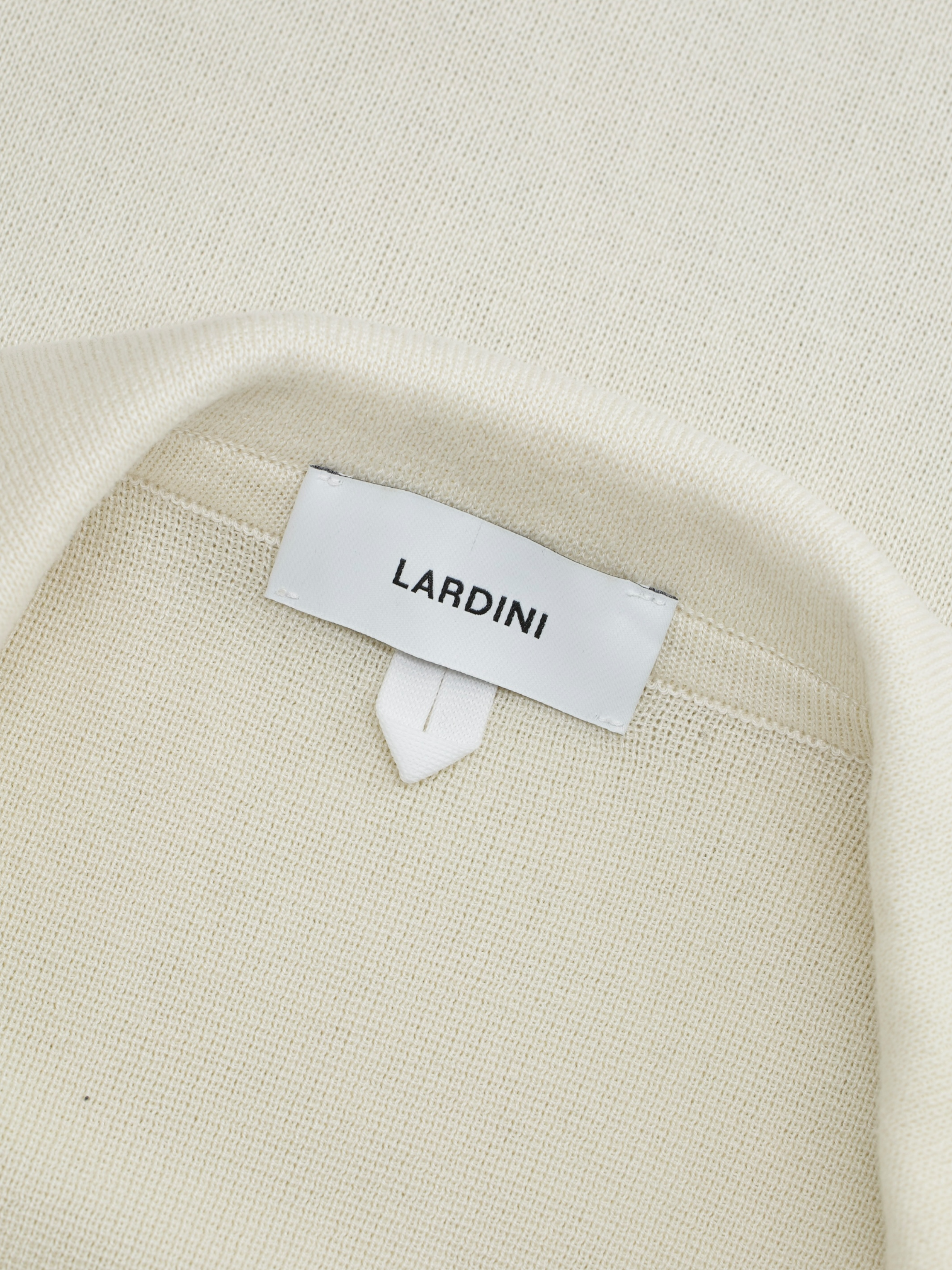 Lardini Offwhite Jersey-Knitted Cotton Sweater Jacket
