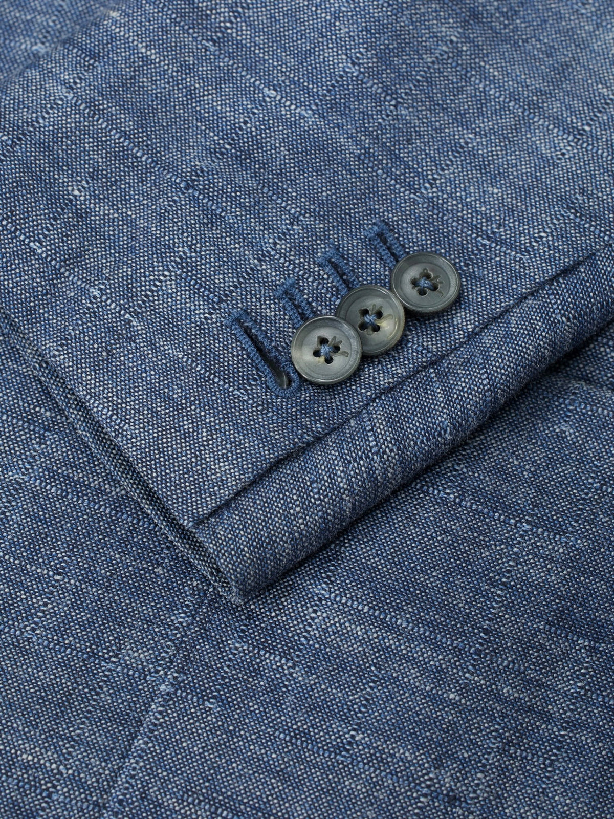 Isaia Light Blue Wool, Silk & Linen Pinpoint Summer Jacket