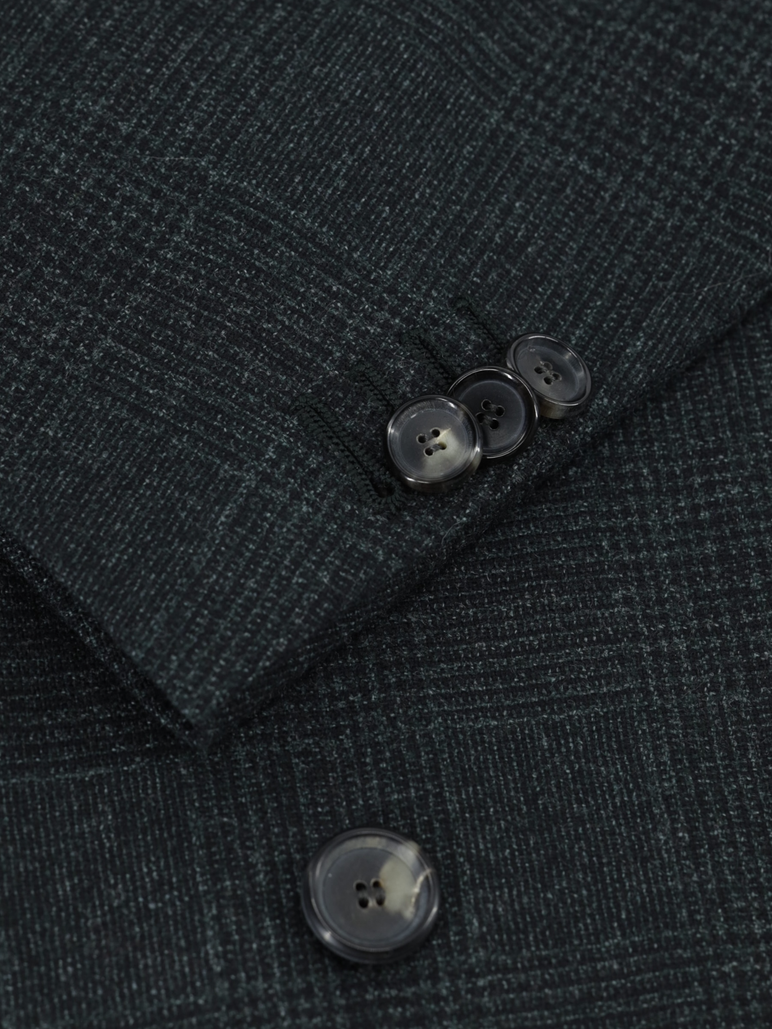 Cesare Attolini Forest Green Wool Double-Breasted Prince of Wales Jacket