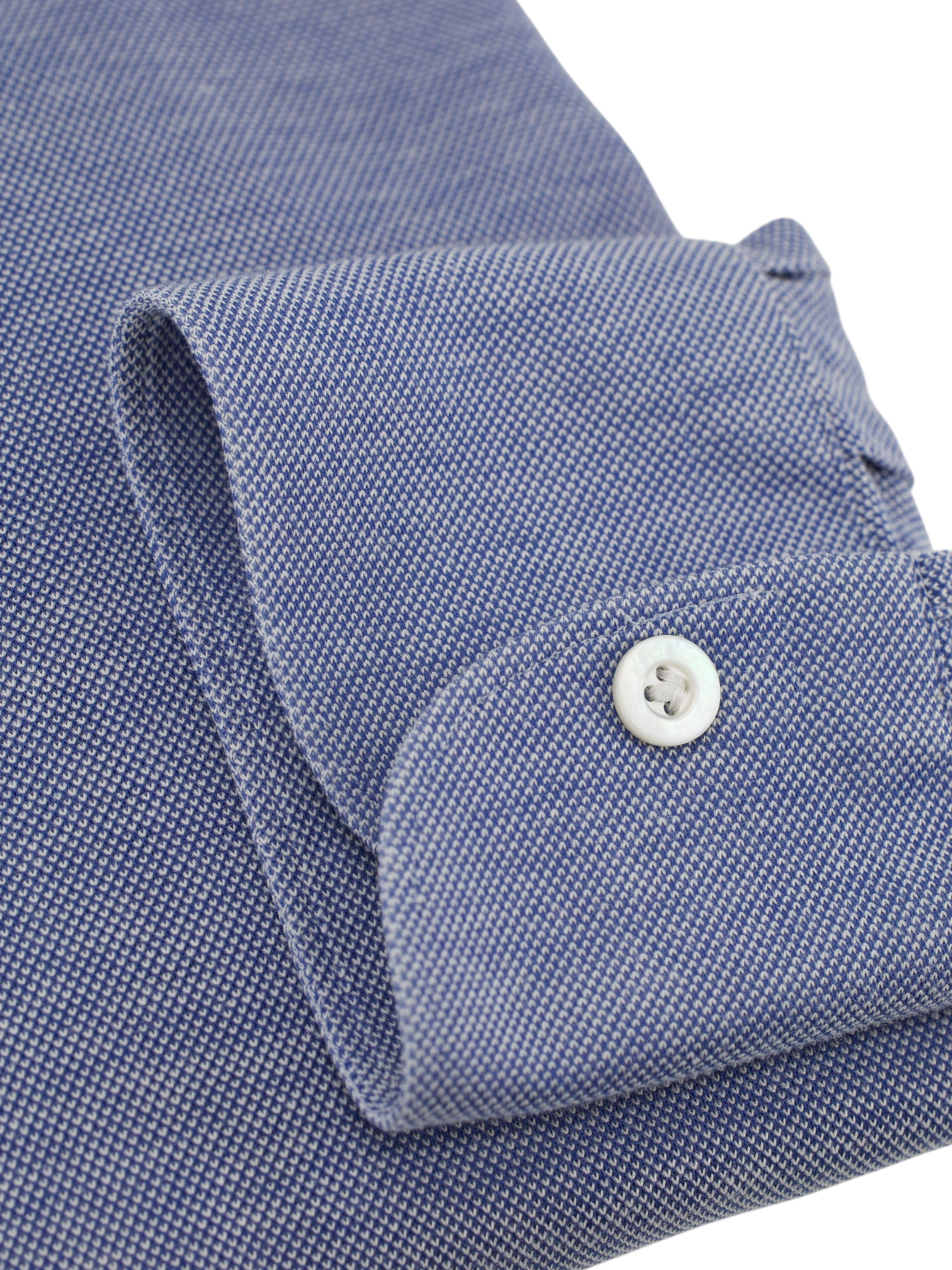 Fray Light Blue Cotton Pique Button-Down Collar Shirt