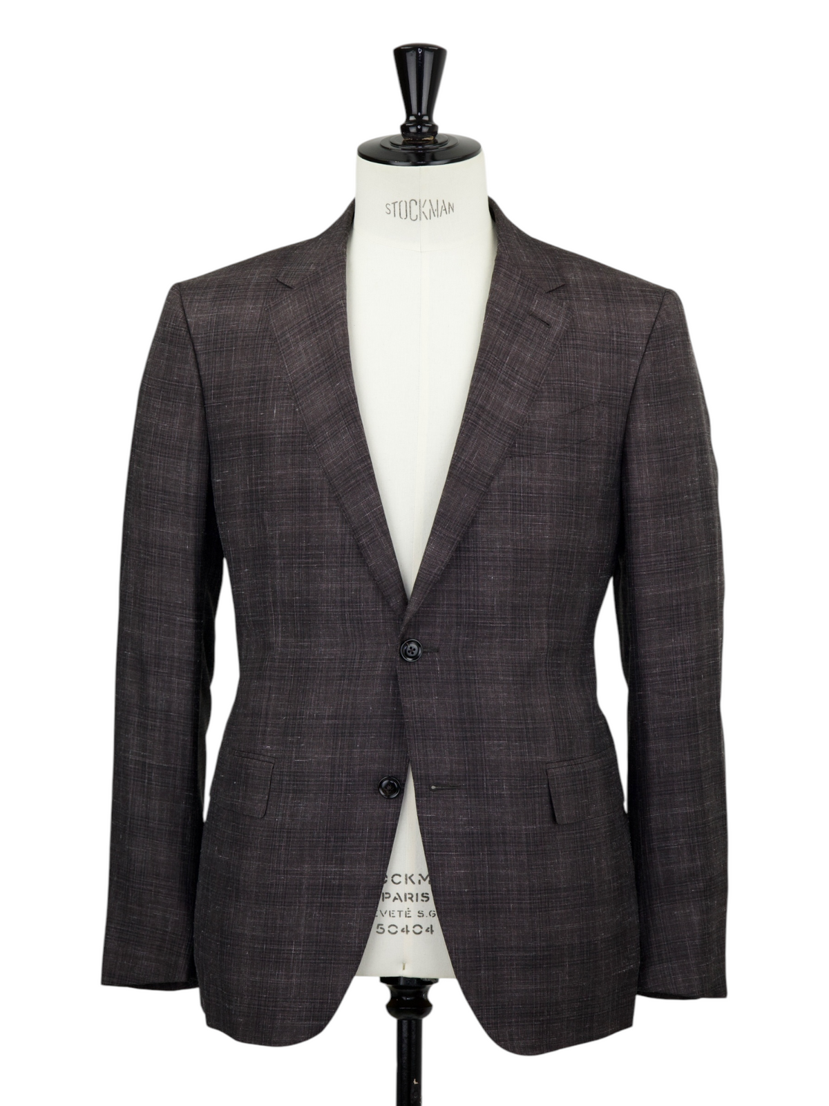 Ermenegildo Zegna Walnut Brown Cashmere, Silk & Linen Melange-Check Ja