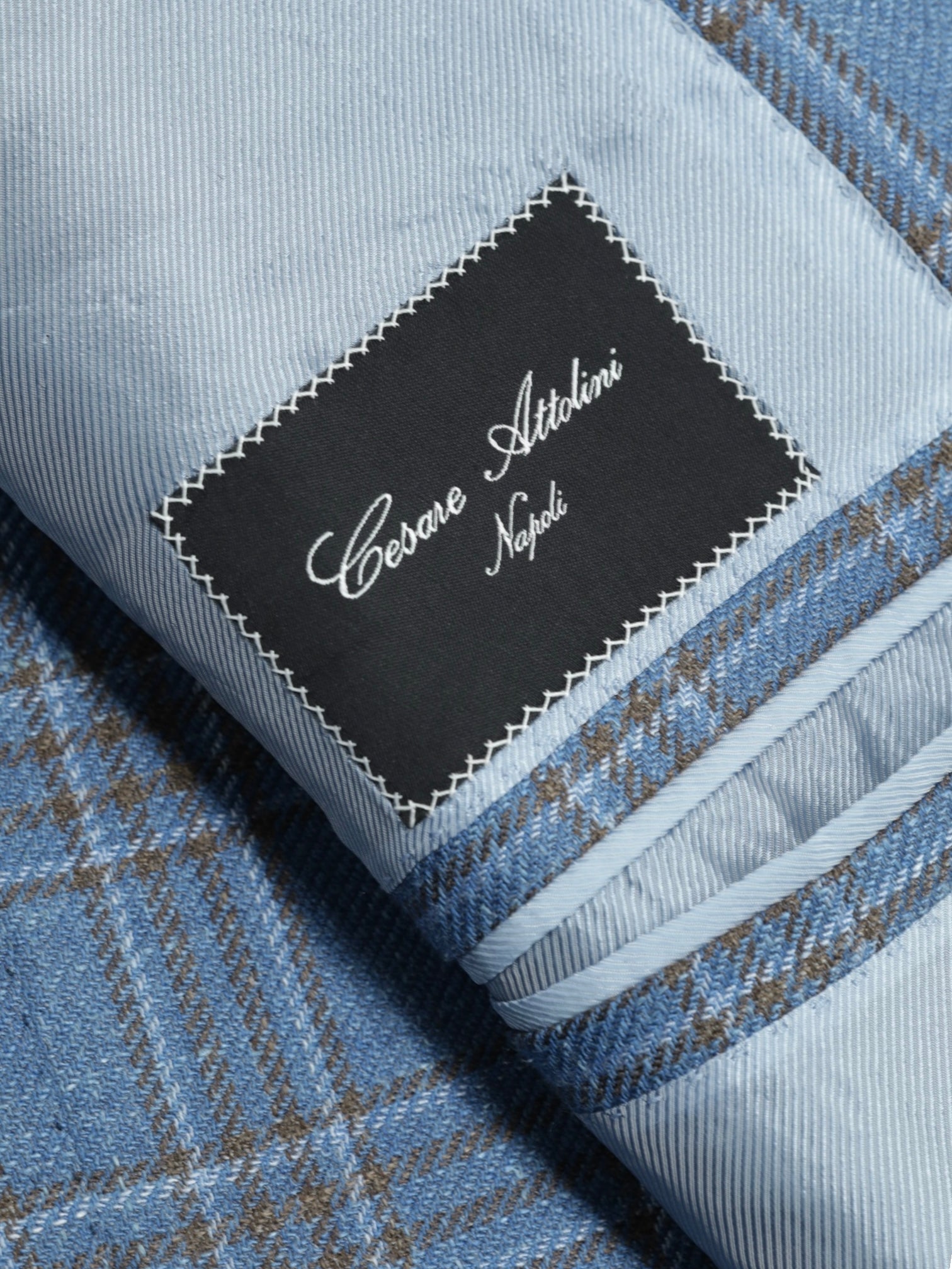 Cesare Attolini Petrol & Brown Cashmere, Silk & Linen Checkered Jacket
