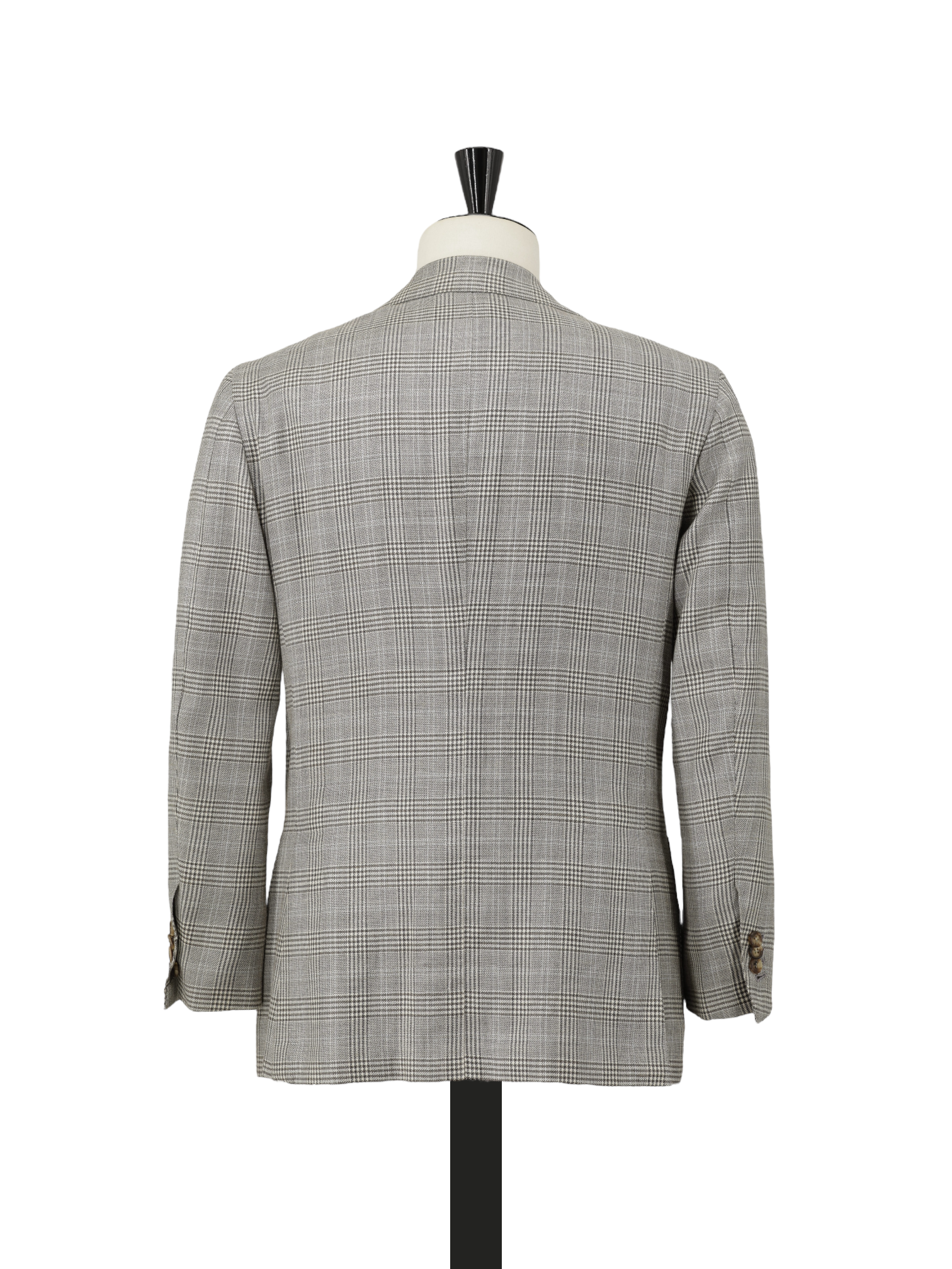 Orazio Luciano Taupe Wool, Cashmere & Silk Prince of Wales Jacket