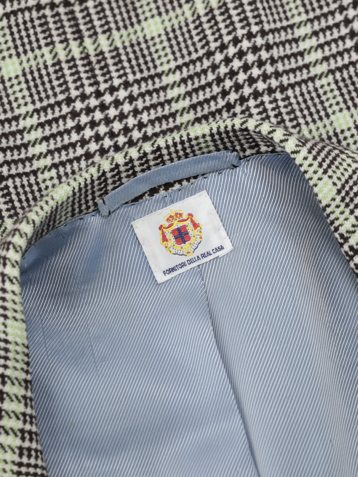 Luigi Borrelli Grey & Light Green Pure Cashmere Prince of Wales Jacket