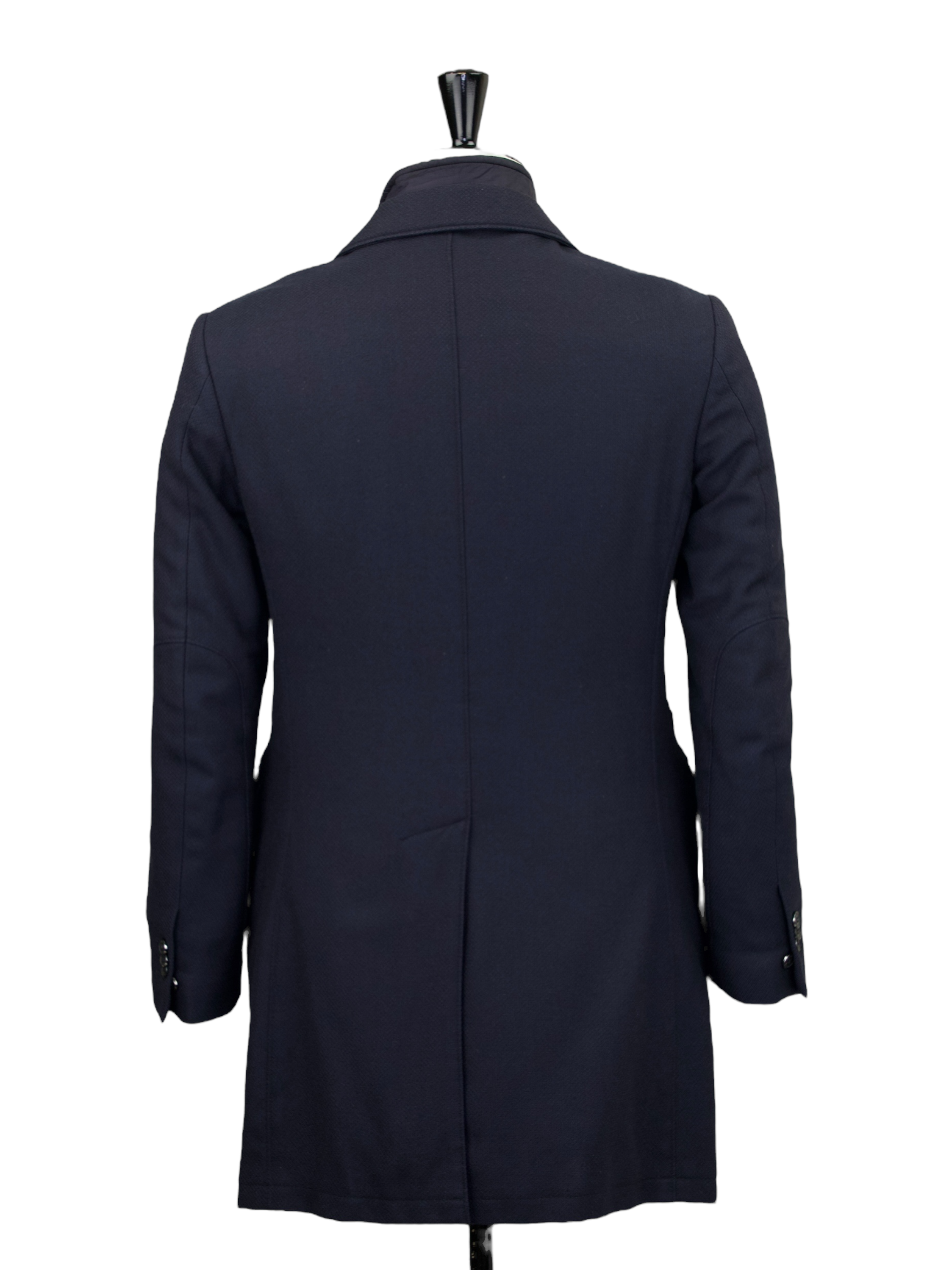 Corneliani ID Navy Extrafine-Wool Weatherproof Overcoat
