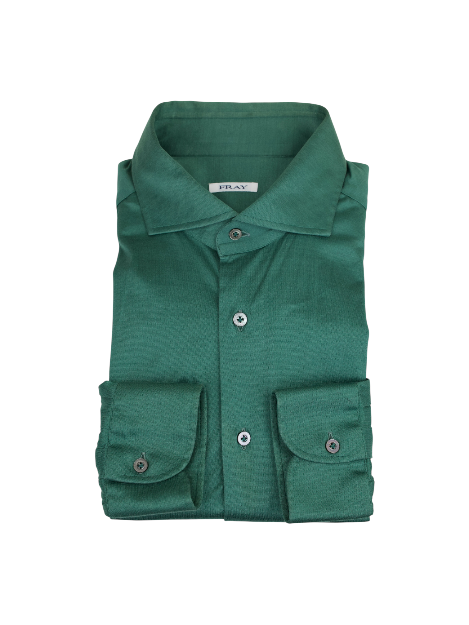 Fray Emerald Green Cotton Jersey-Knitted Shirt