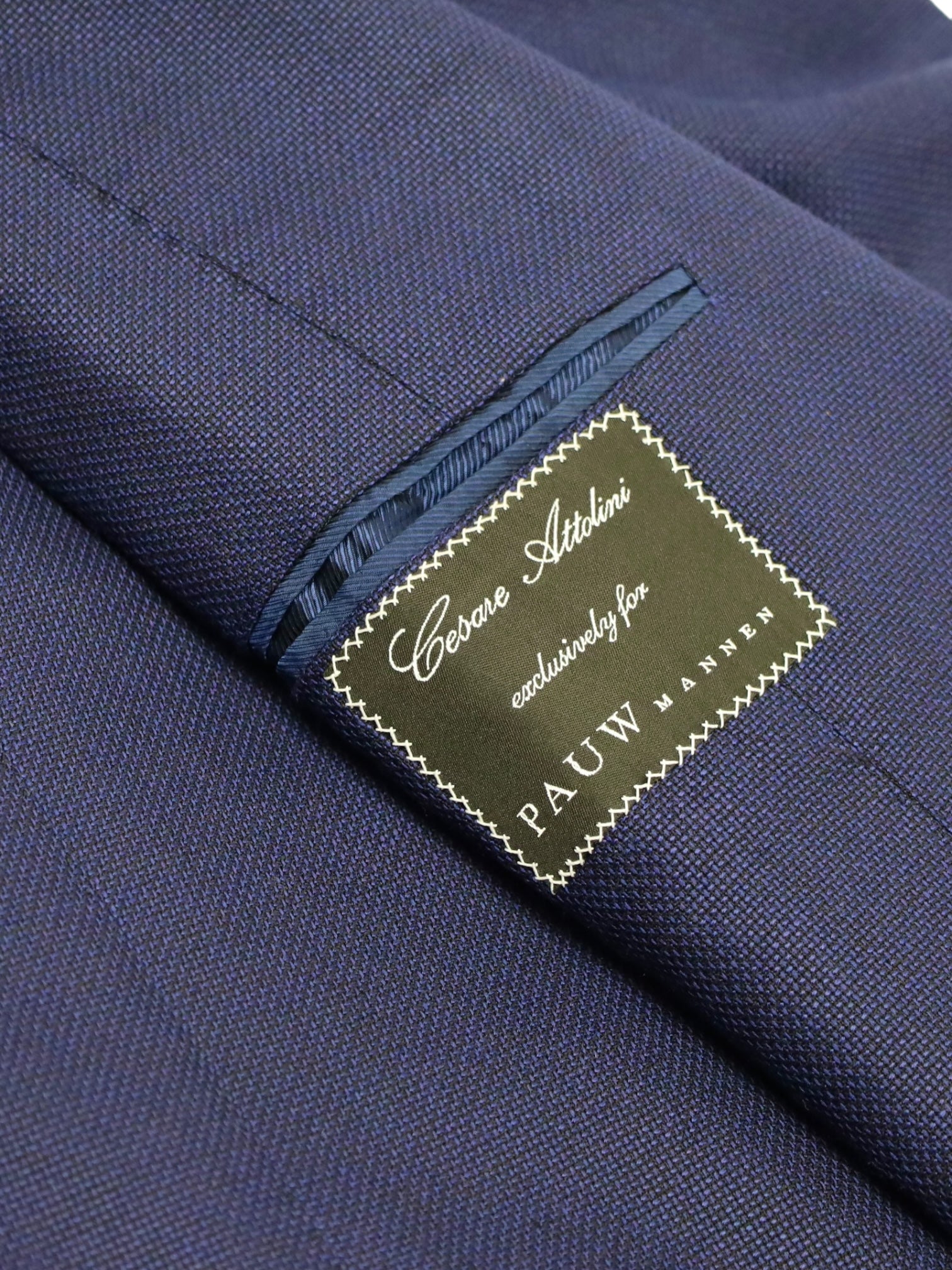 Cesare Attolini Navy Panama Weave Wool Jacket