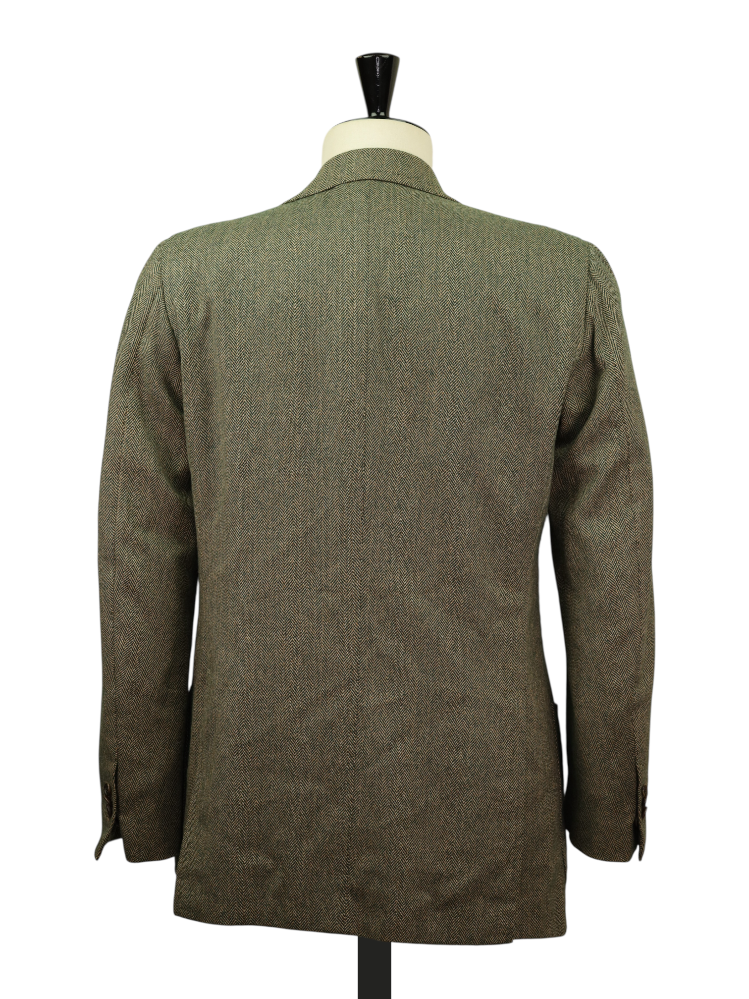 Cesare Attolini Moss Green Wool & Cashmere Tweed Herringbone Jacket
