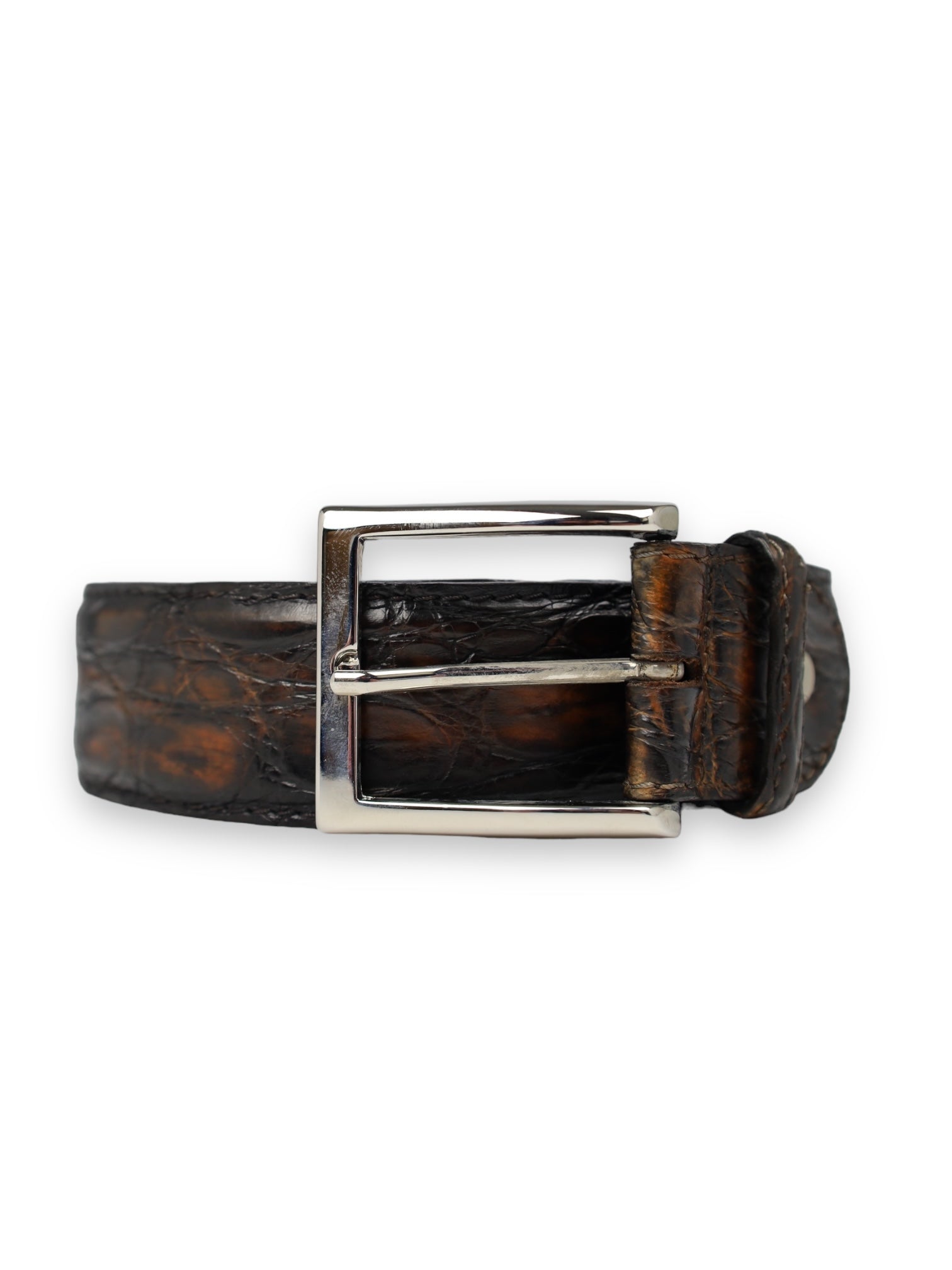 Bontoni Dark Brown Double Monk + Crocodile Belt