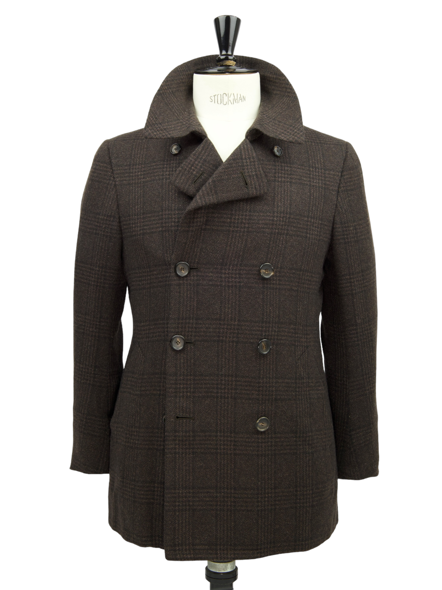 Cesare Attolini Dark Brown Cashmere Double-Breasted Peacoat