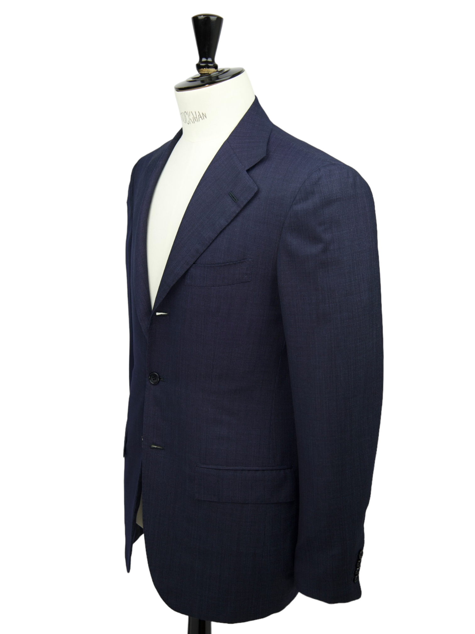 Kiton Blue Pin-Point Extrafine Wool Suit