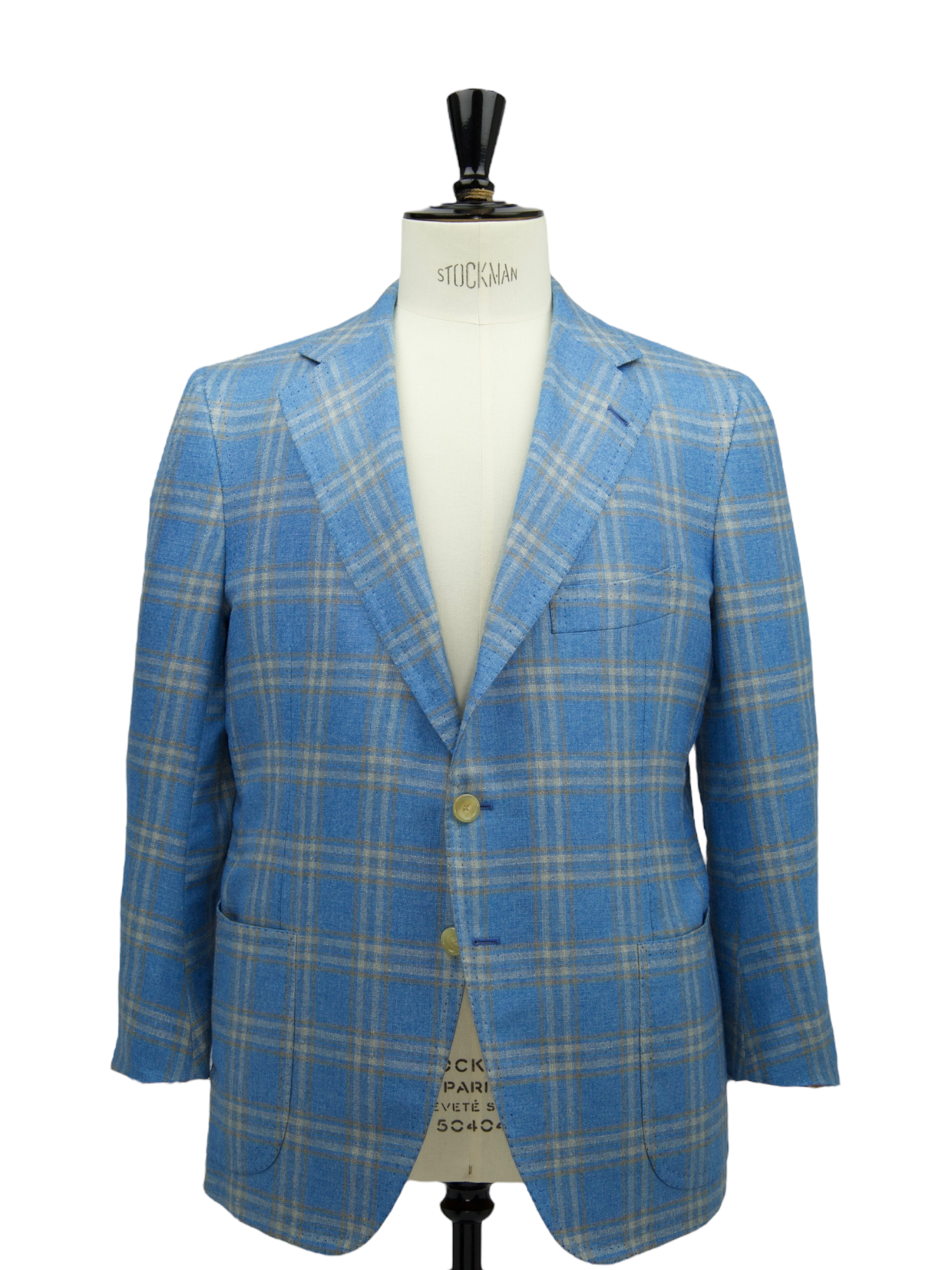 Cesare Attolini Aqua Blue Silk & Cashmere Tartan Jacket