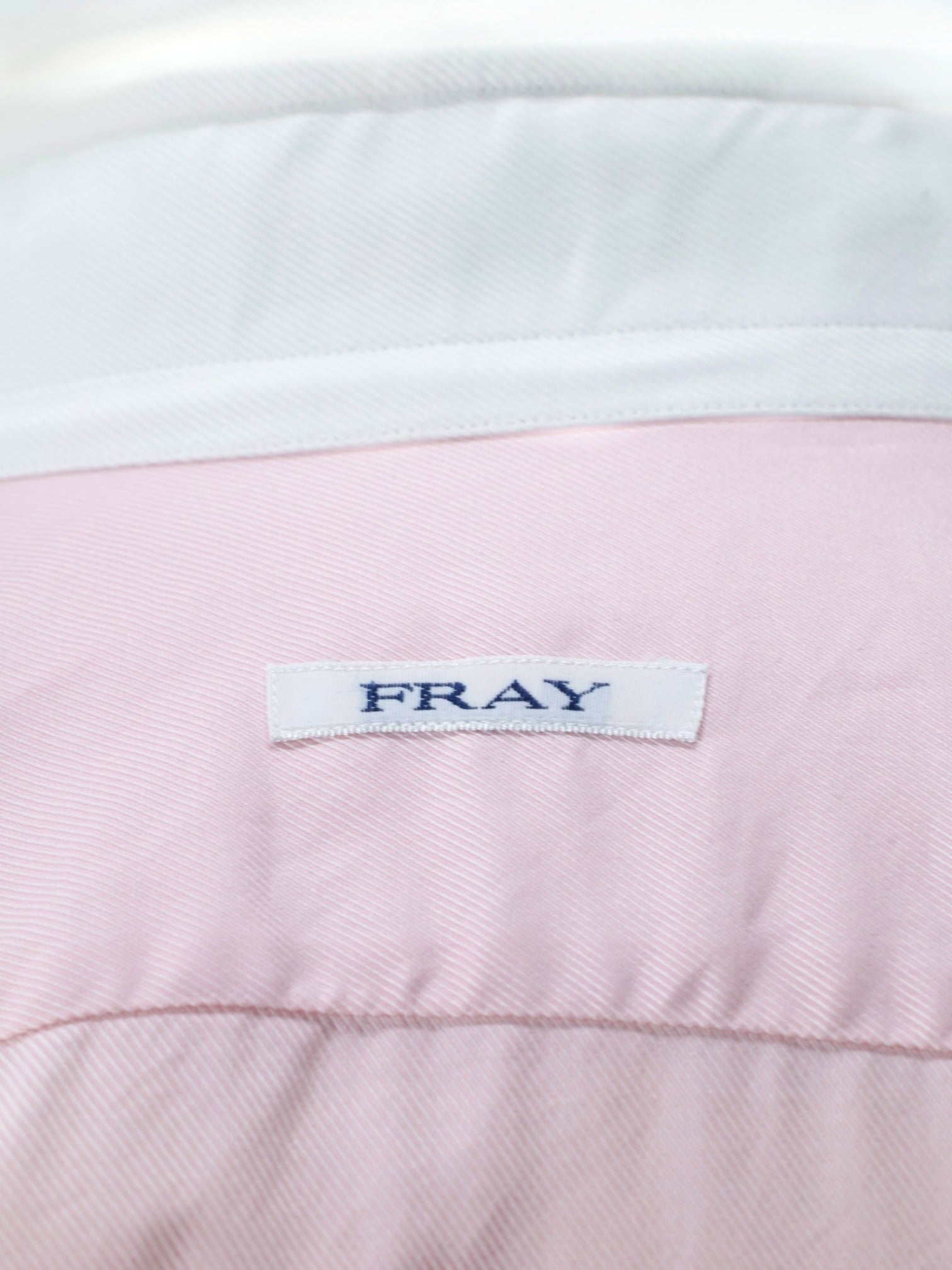 Fray Light Pink & White Cotton Contrast-Collar Shirt