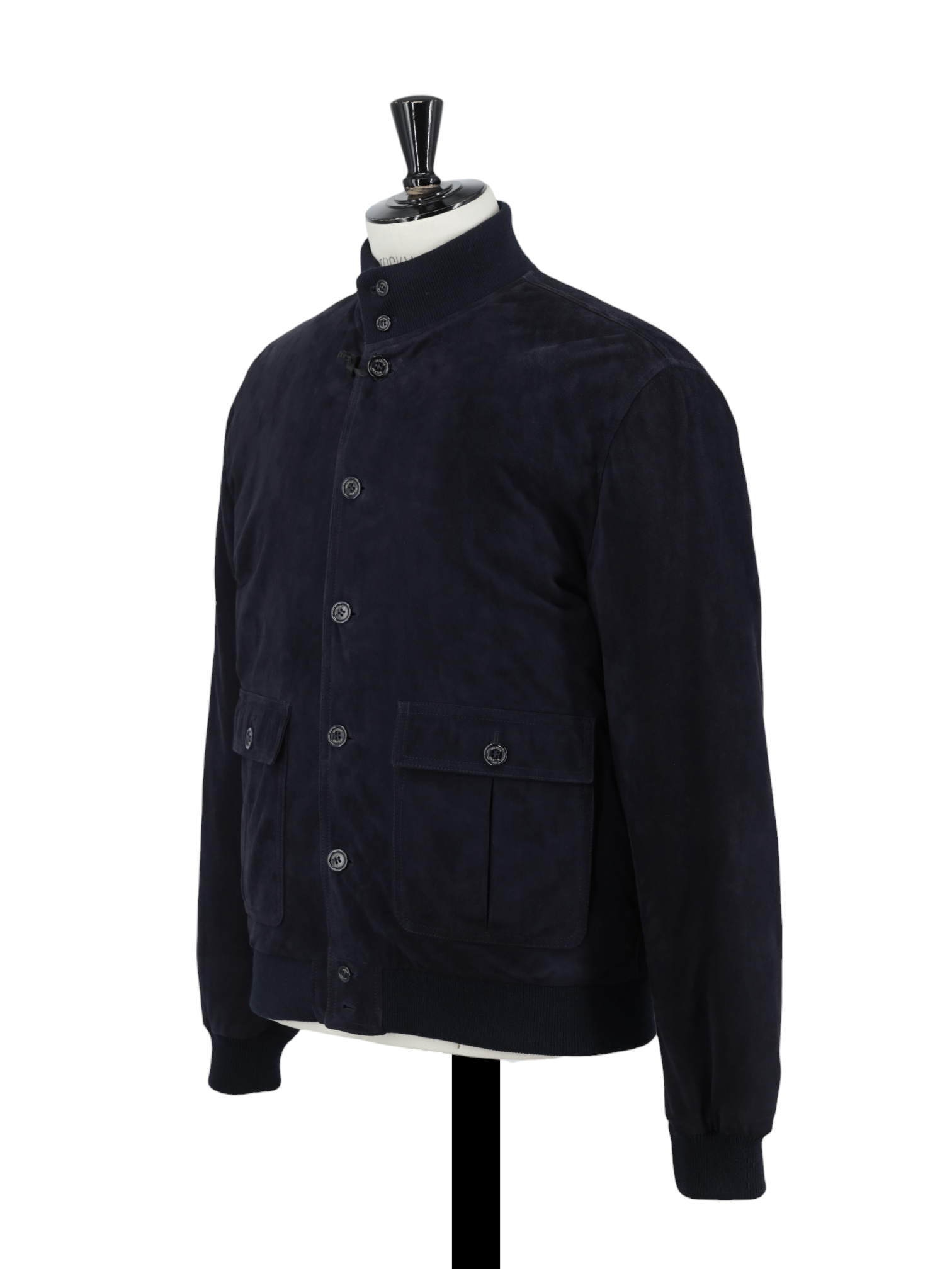 Valstar Navy Goatskin-Suède Goose-Down Padded Valstarino Jacket