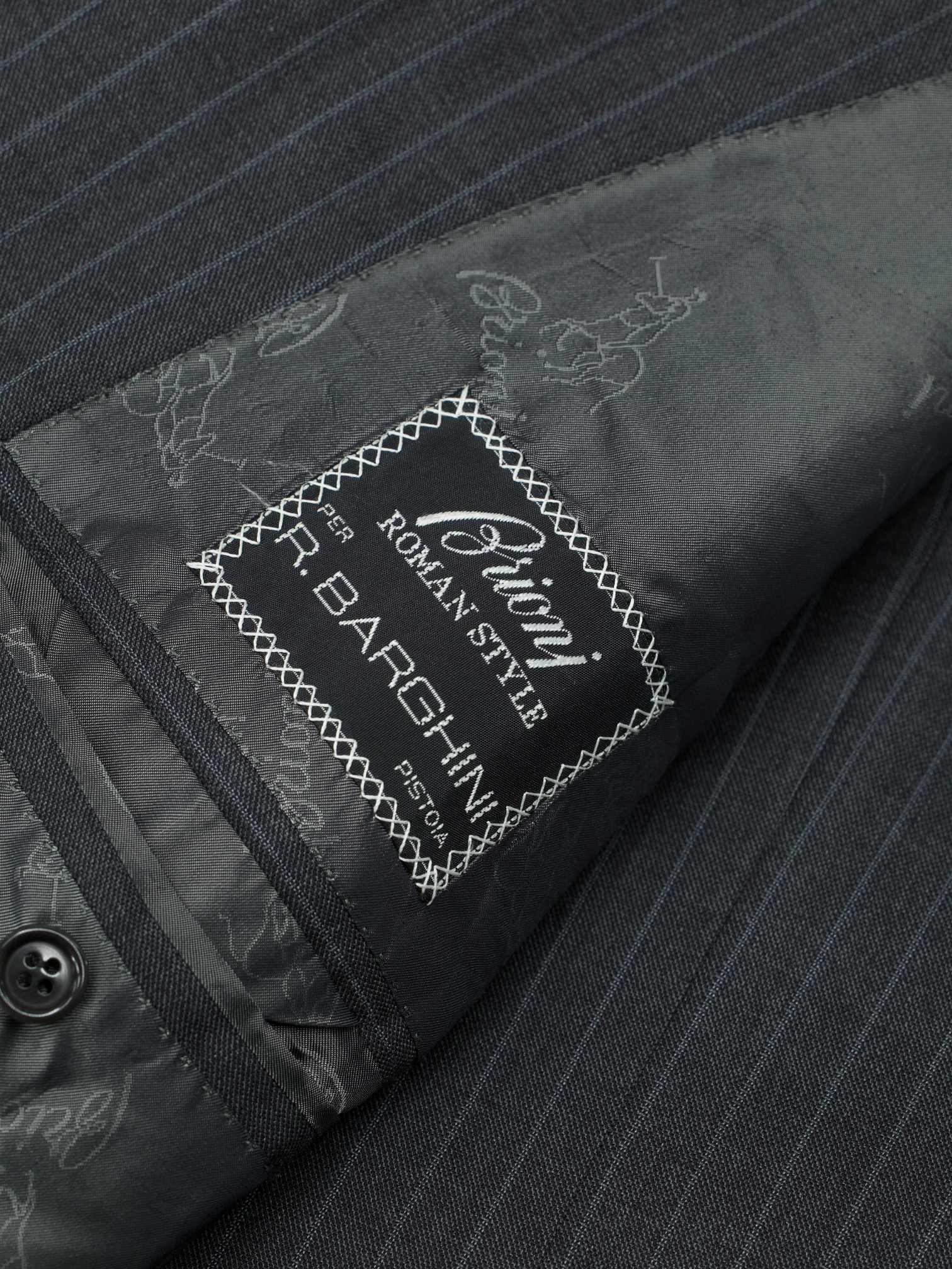 Brioni Grey Fine-Wool Classic Roman-Style Pinstripe Palatino Suit